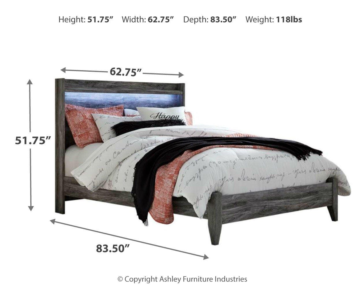 Baystorm Queen Panel Bed — Black/Gray & Brown/Beige — view 3