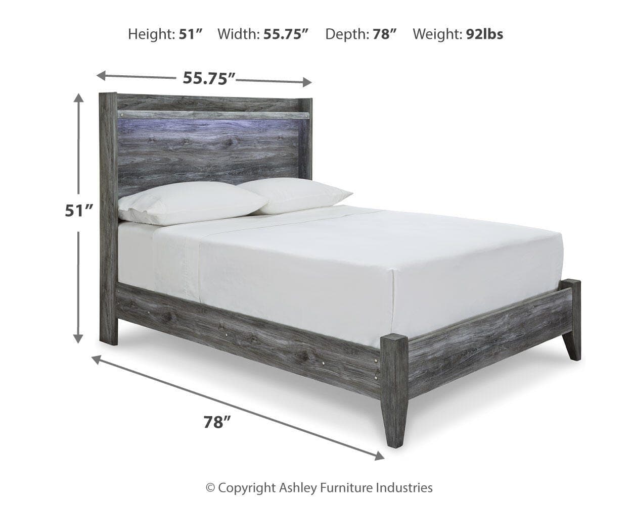 Baystorm Full Panel Bed — Black/Gray & Brown/Beige — view 4