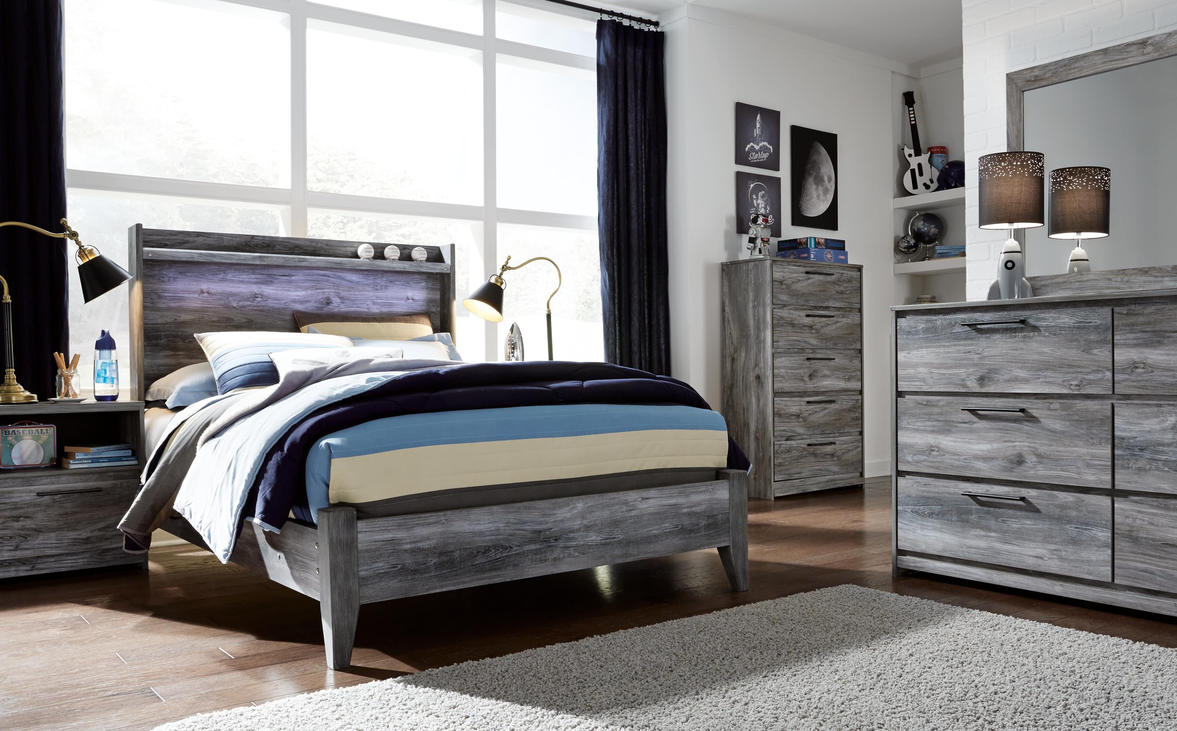 Baystorm Full Panel Bed — Black/Gray & Brown/Beige — view 6