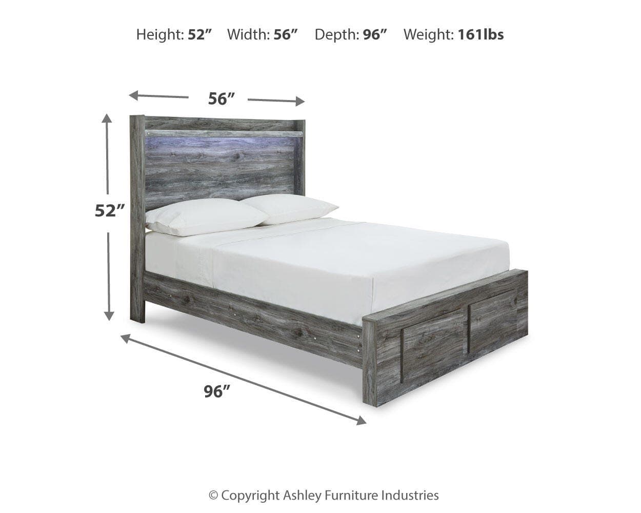 Baystorm Full Panel Bed with 2 Storage Drawers — Black/Gray & Brown/Beige — view 5