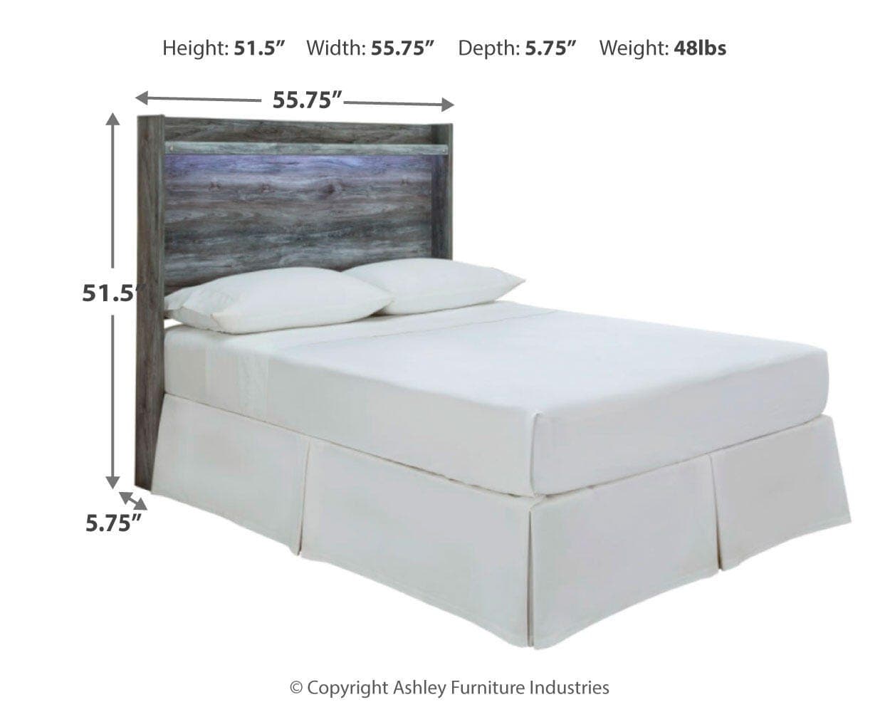 Baystorm Full Panel Headboard — Black/Gray — view 4