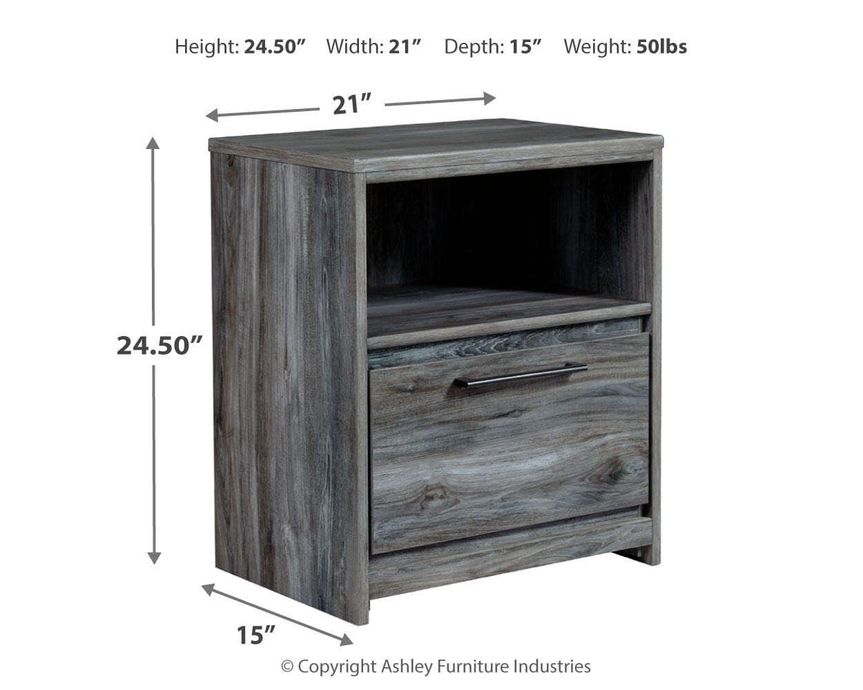 Baystorm Nightstand — Black/Gray & Brown/Beige — view 4