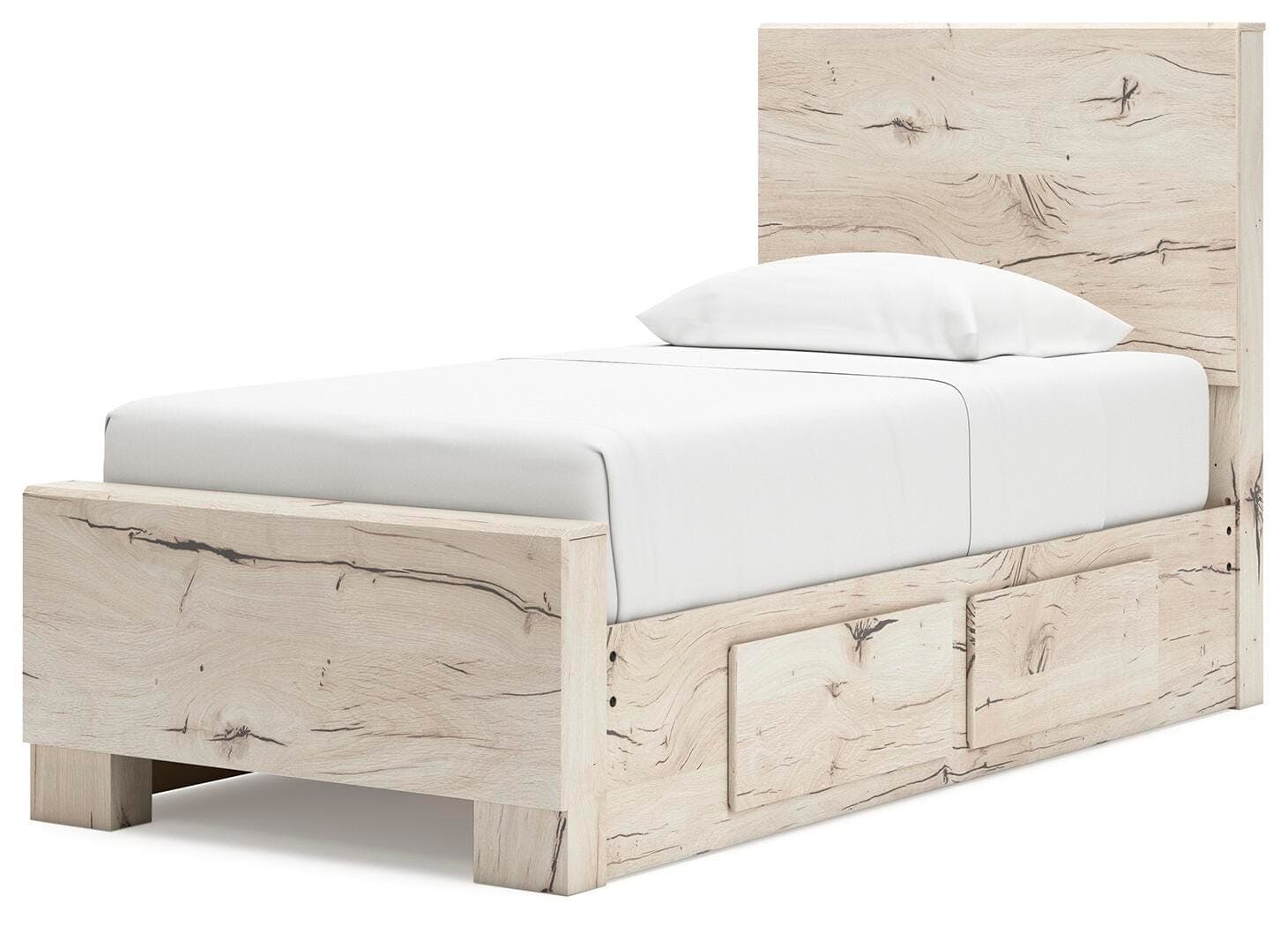 Lawroy Twin Panel Bed with Storage — Natural — view 4