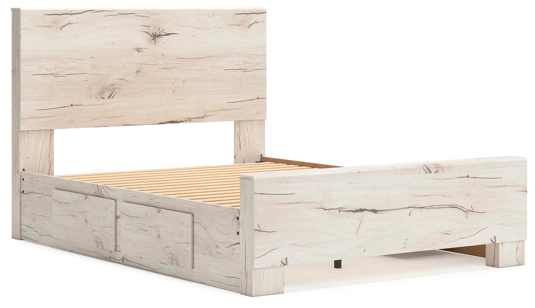 Lawroy Full Panel Bed with Storage — Natural — view 4