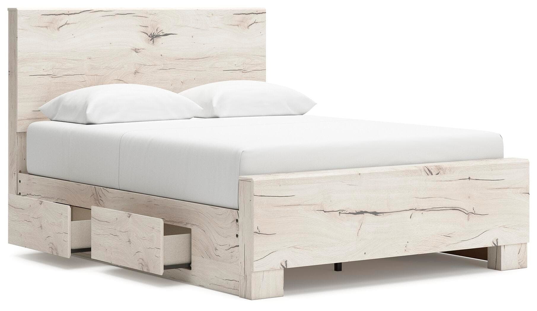 Lawroy Full Panel Bed with Storage — Natural — view 3