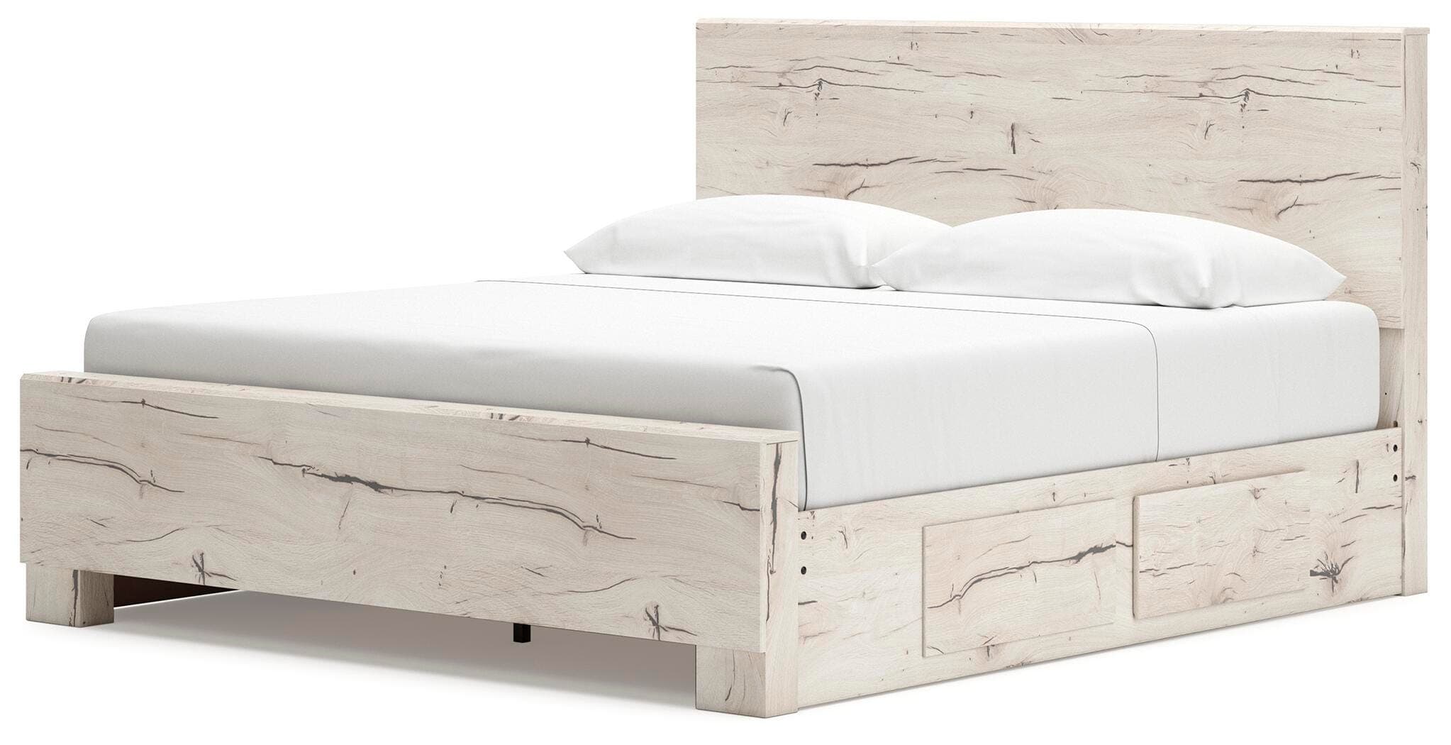 Lawroy King Panel Bed with Storage — Natural — view 4