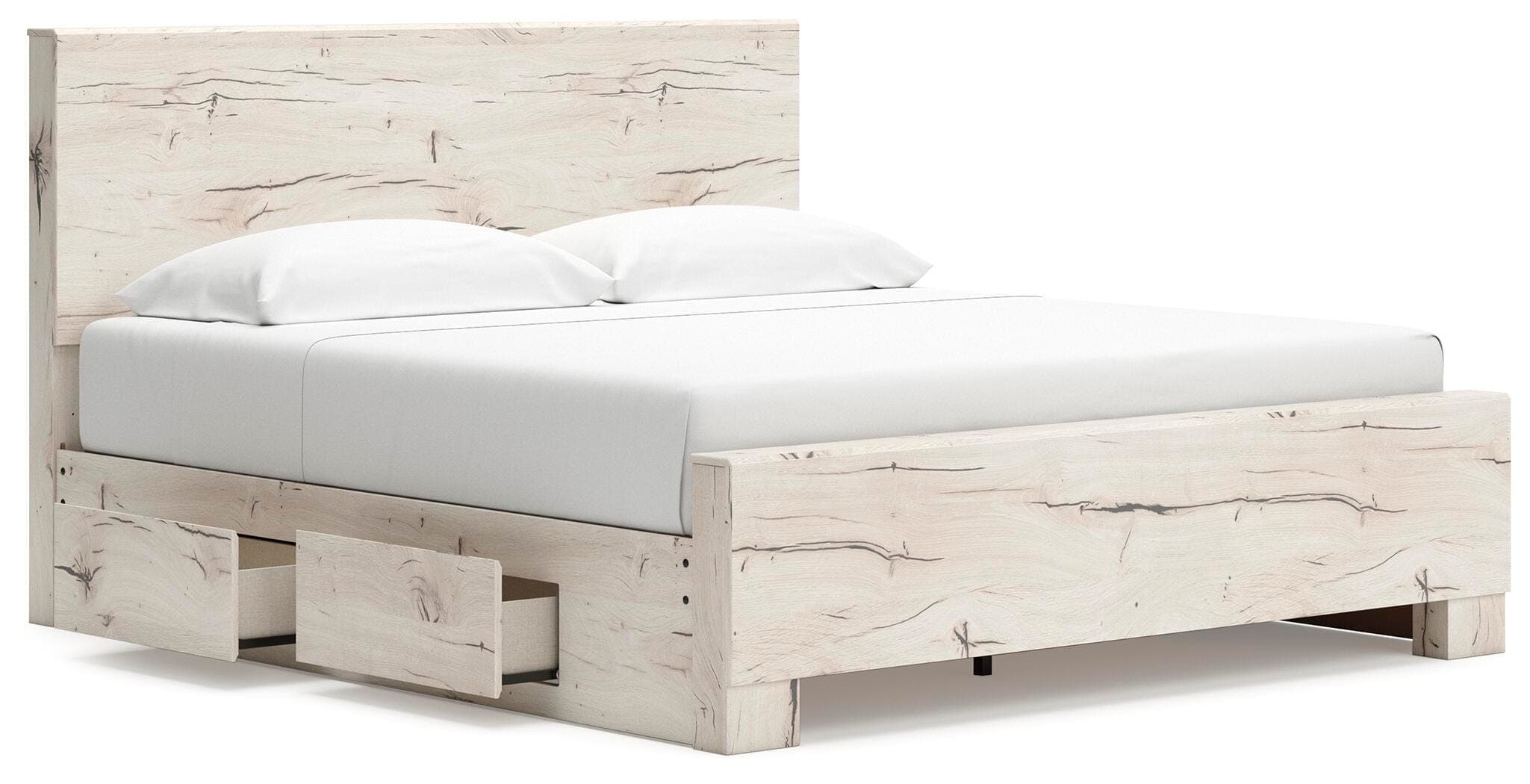 Lawroy King Panel Bed with Storage — Natural — view 3