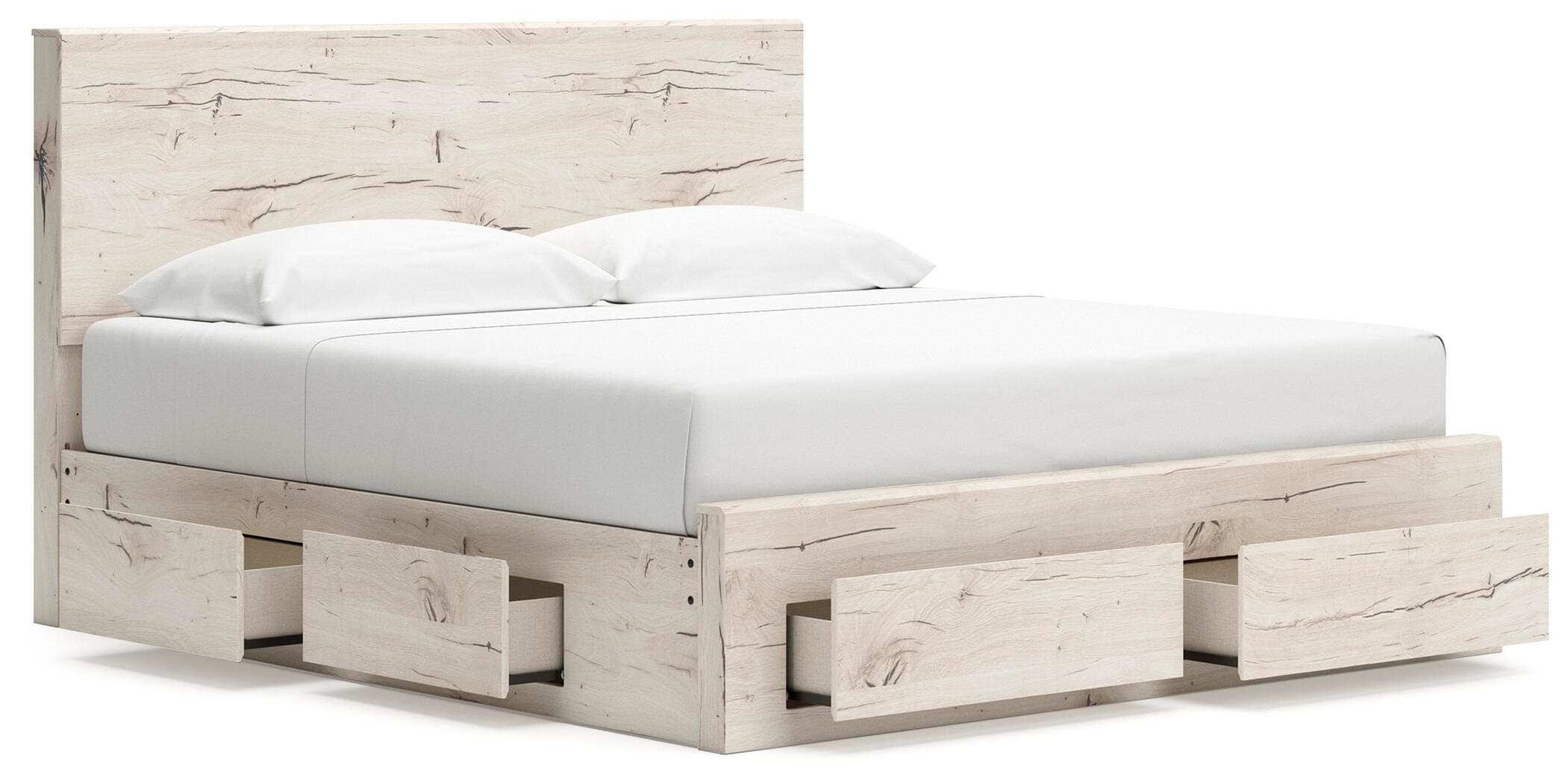 Lawroy King Panel Storage Bed — Natural — view 3