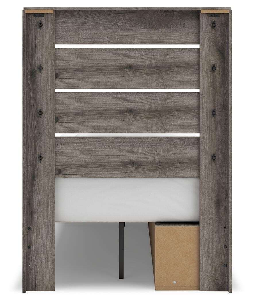 Urbanoore Twin Panel Storage Bed — Brown/Beige — view 8