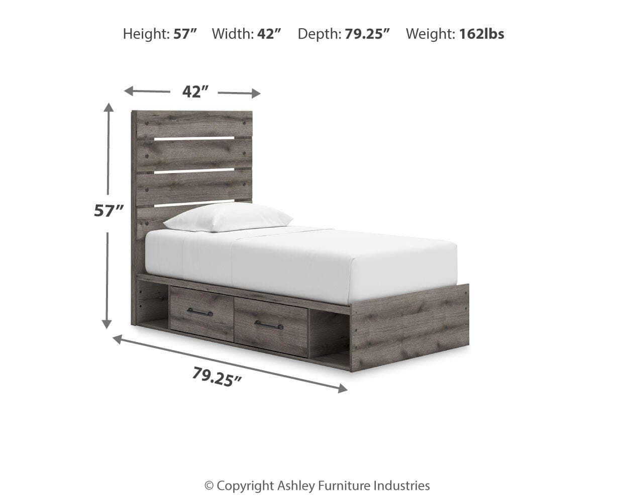 Urbanoore Twin Panel Storage Bed — Brown/Beige — view 4