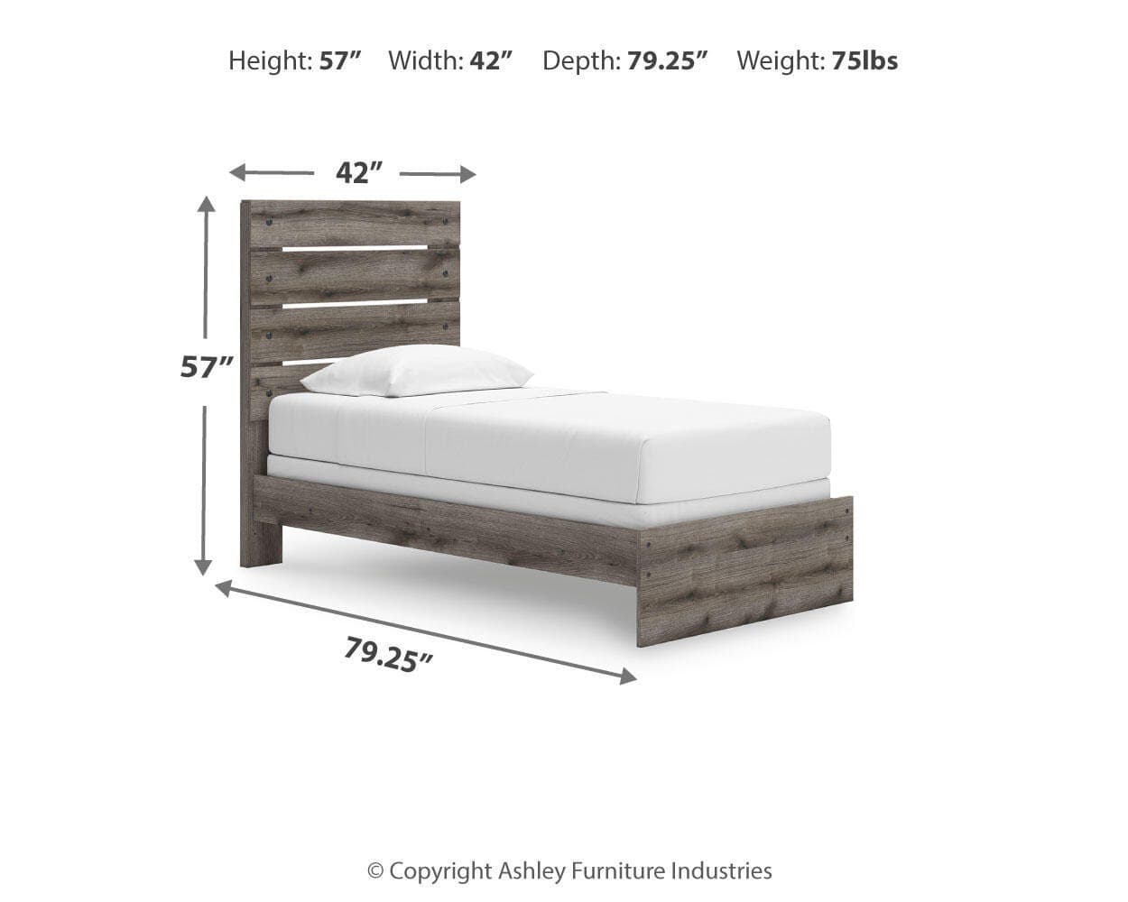 Urbanoore Twin Panel Bed — Brown/Beige — view 4