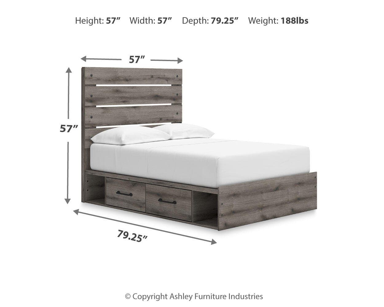 Urbanoore Full Panel Storage Bed — Brown/Beige — view 4