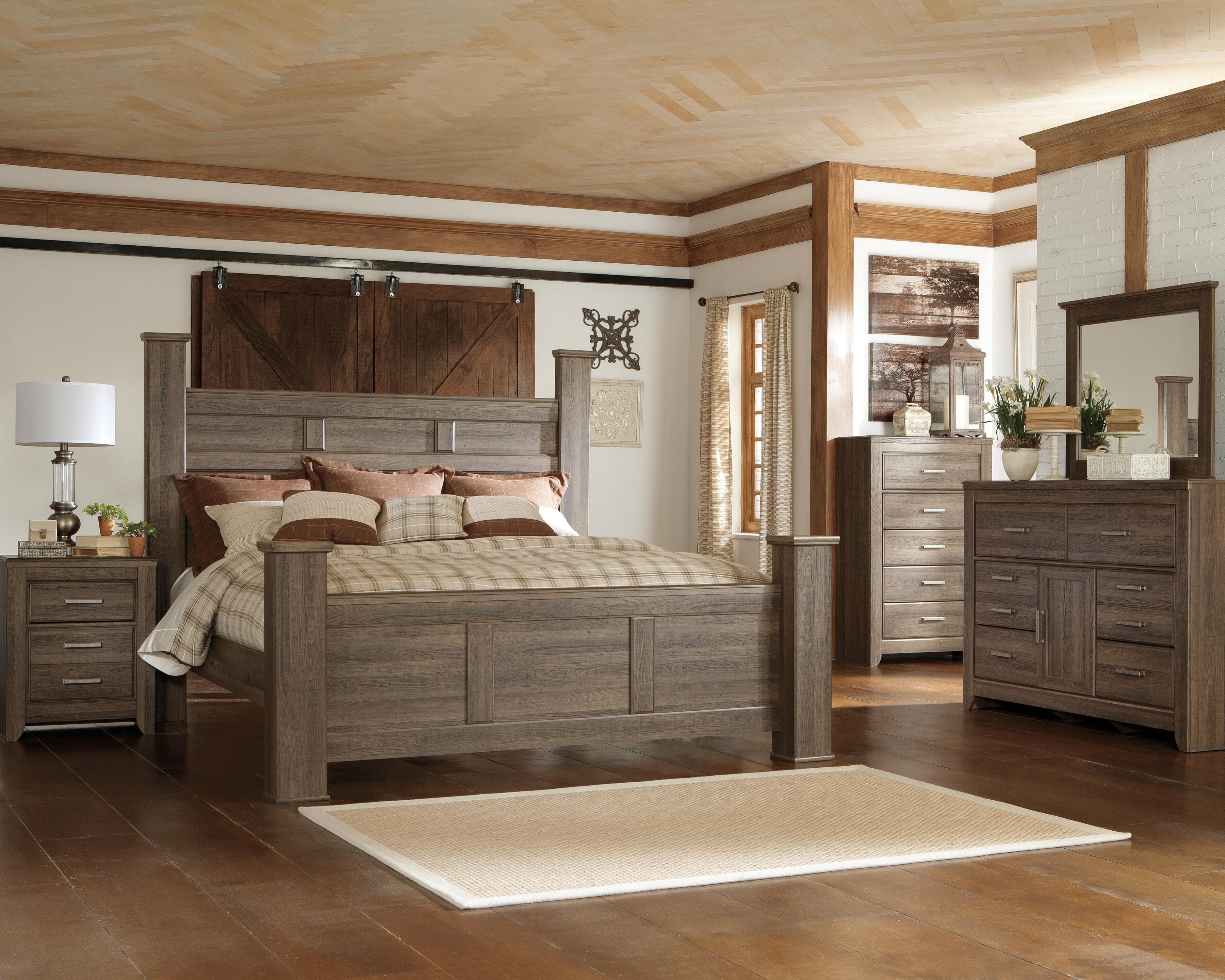 Juararo King Poster Bed — Brown/Beige — view 3