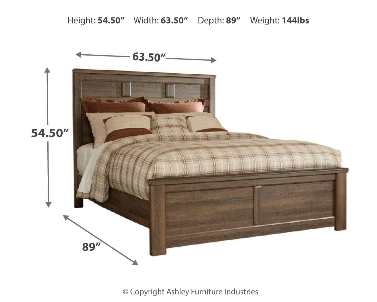 Juararo Queen Panel Bed — Brown/Beige — view 4