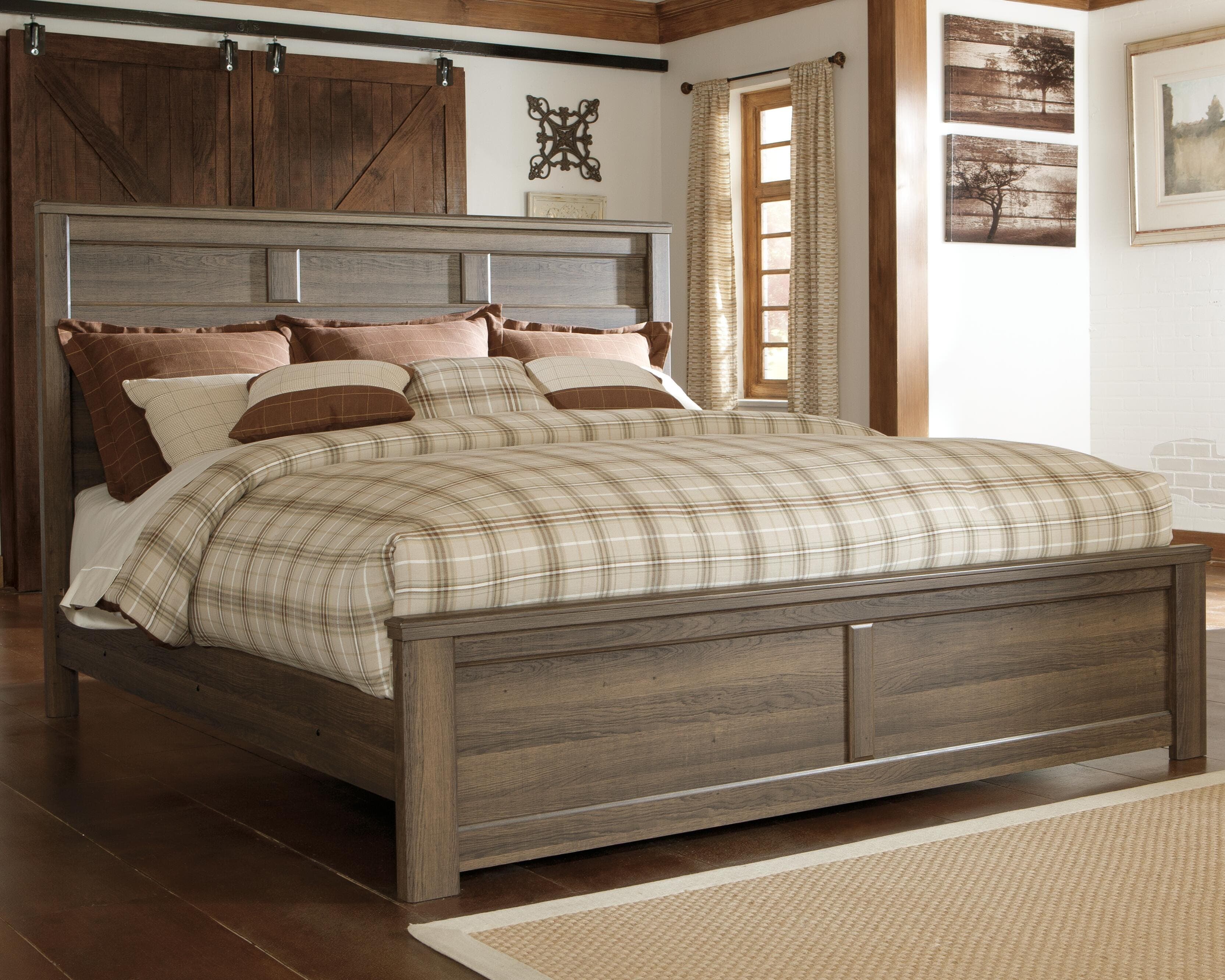 Juararo California King Panel Bed — Brown/Beige — view 2