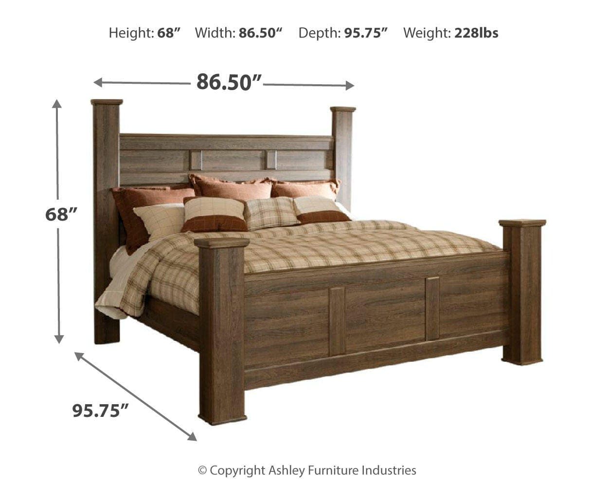 Juararo King Poster Bed — Brown/Beige — view 4