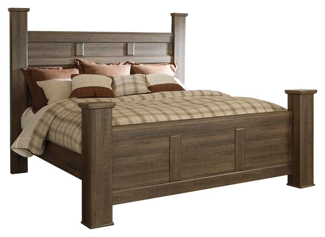 Juararo California King Poster Bed — Brown/Beige — view 2