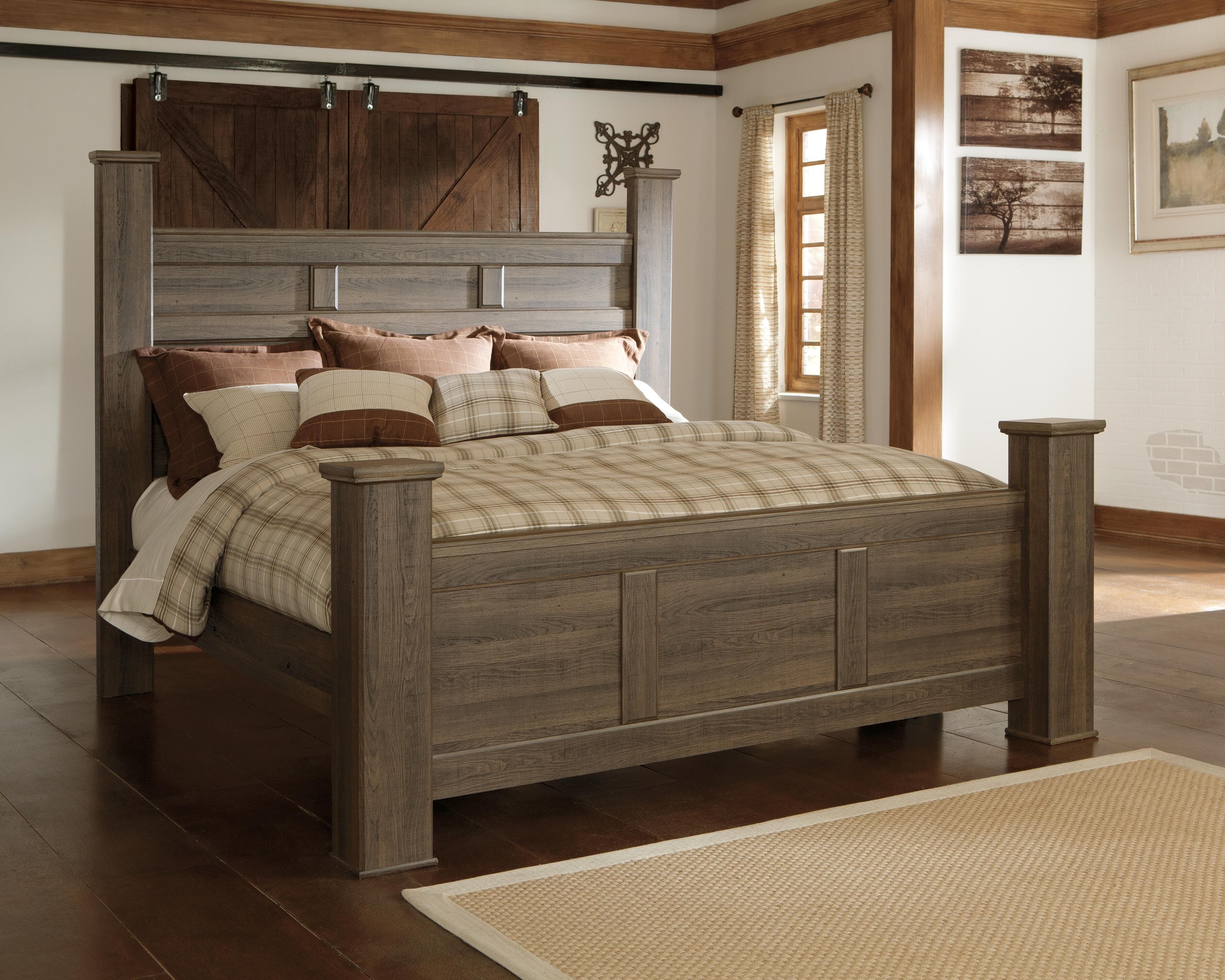 Juararo King Poster Bed — Brown/Beige — view 2