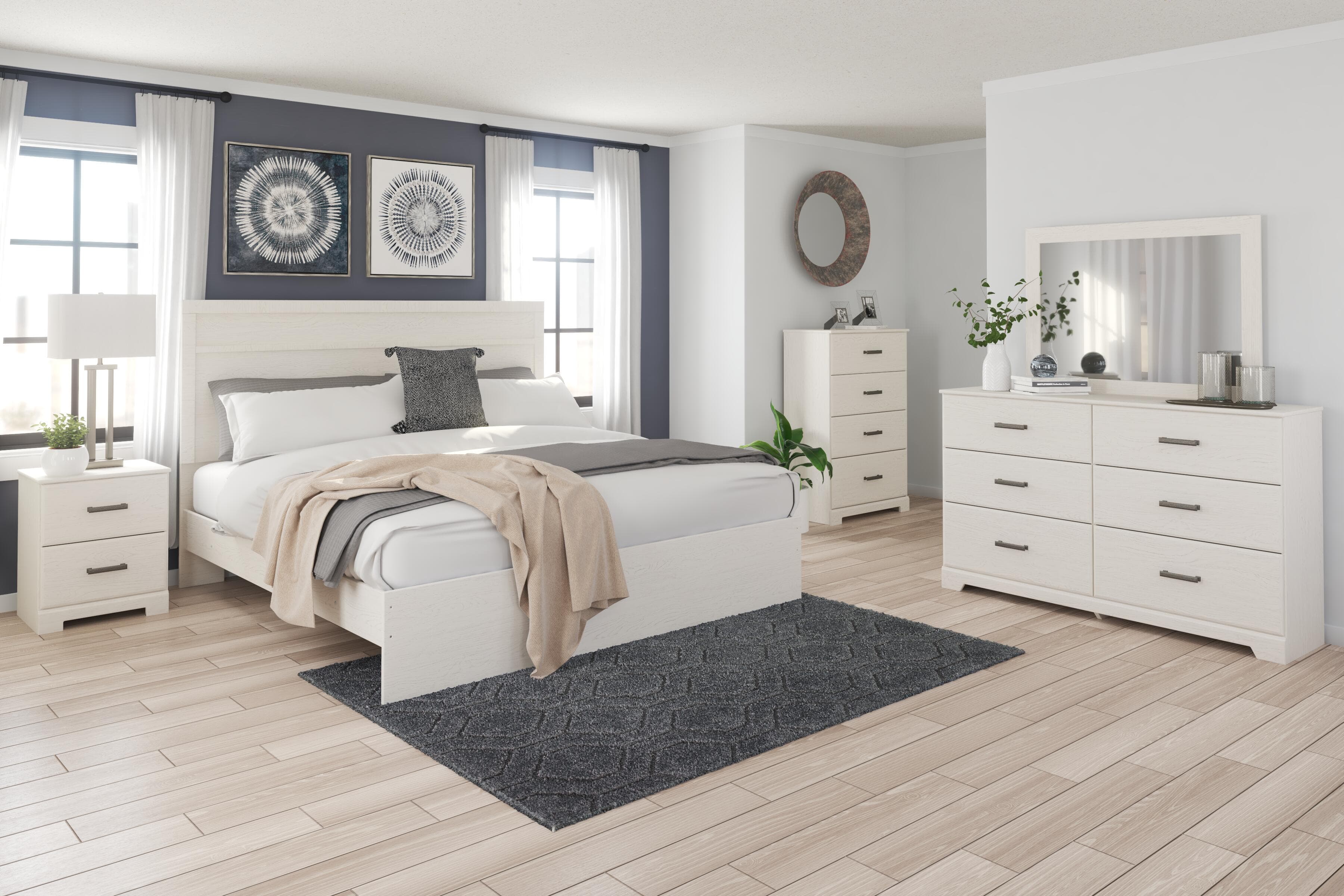 Stelsie King Panel Bed — White — view 7