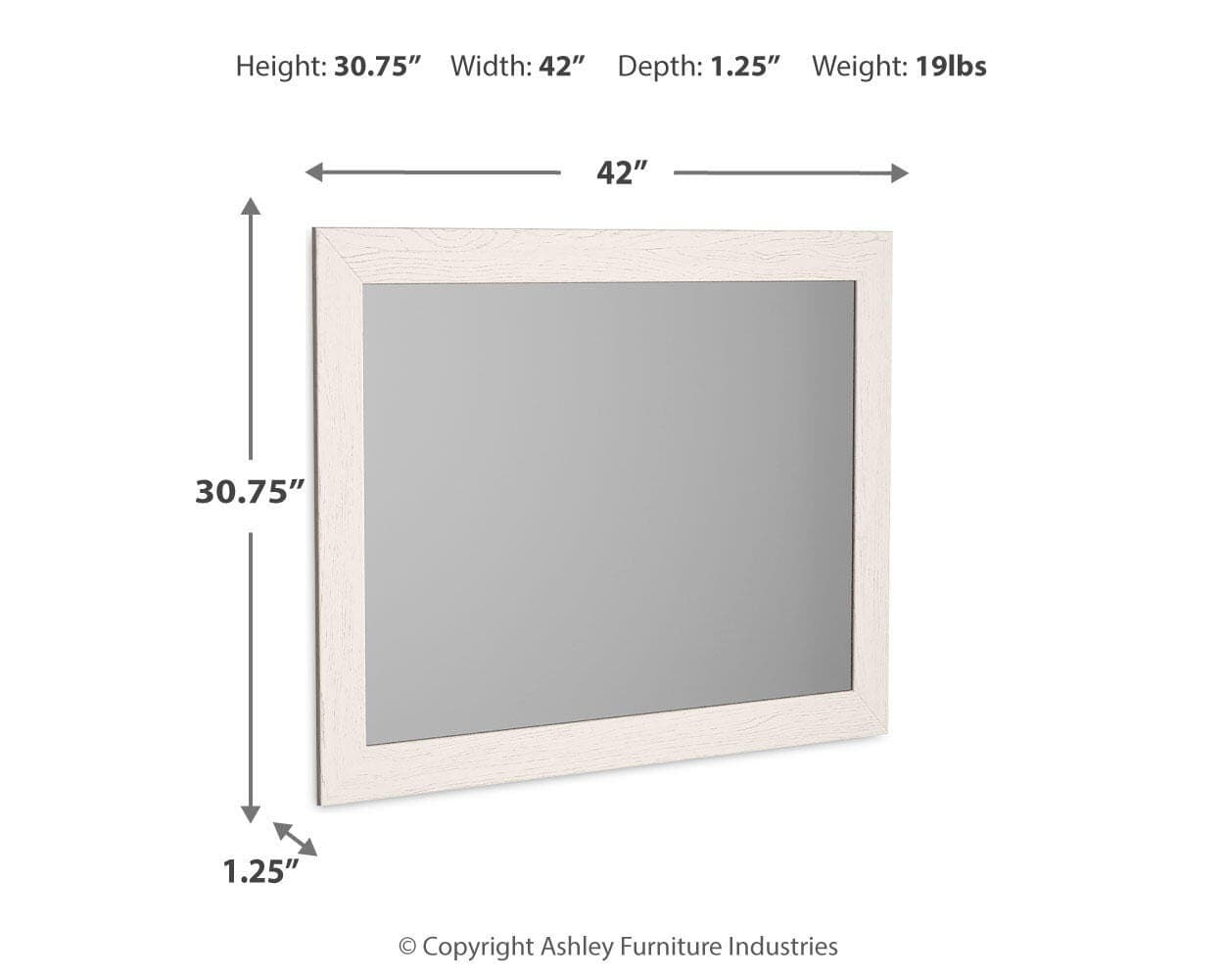 Stelsie Bedroom Mirror — White — view 3
