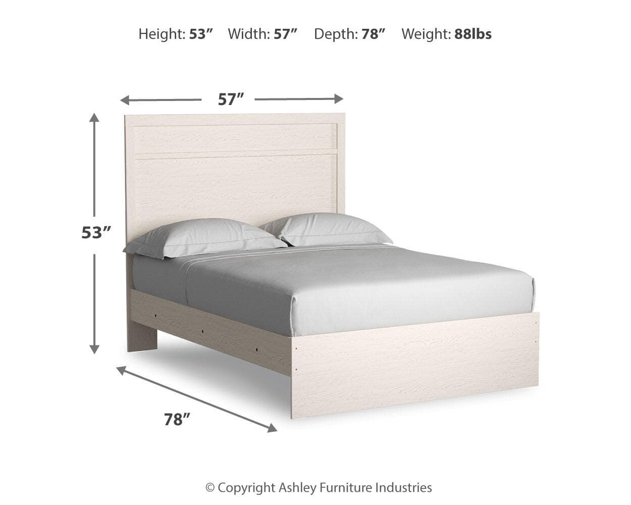 Stelsie Full Panel Bed — White — view 4