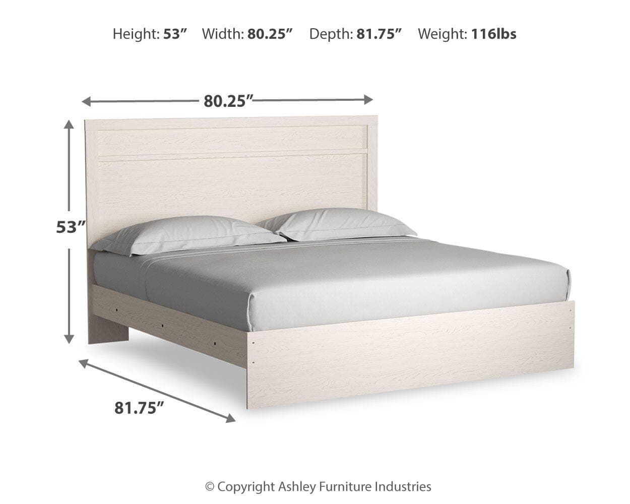Stelsie King Panel Bed — White — view 4