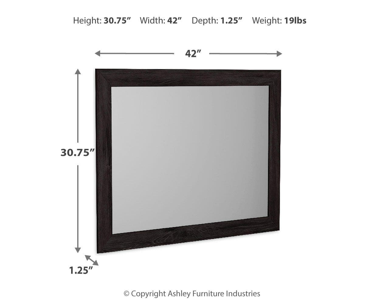 Belachime Bedroom Mirror — Black/Gray — view 3