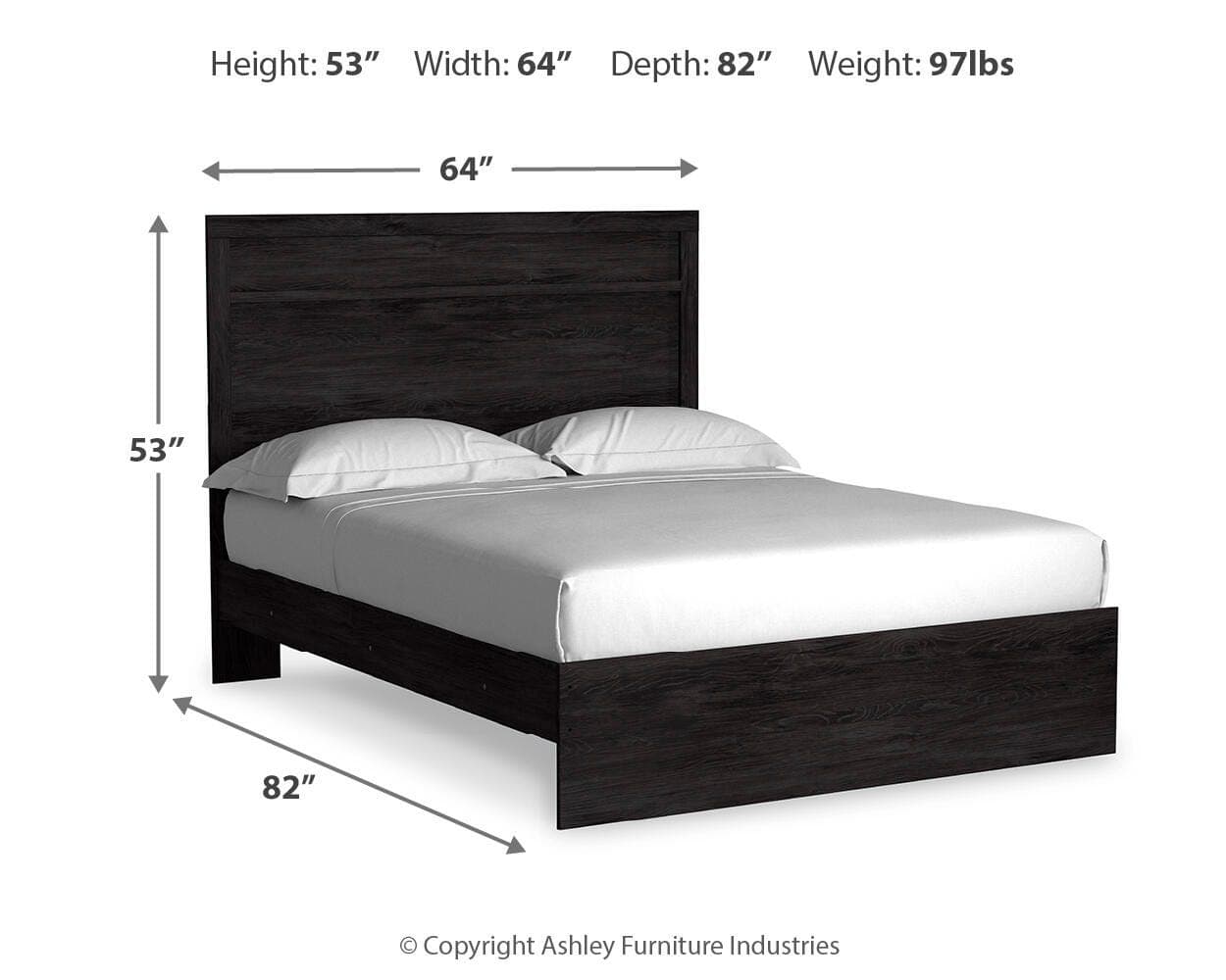 Belachime Queen Panel Bed — Black/Gray — view 4