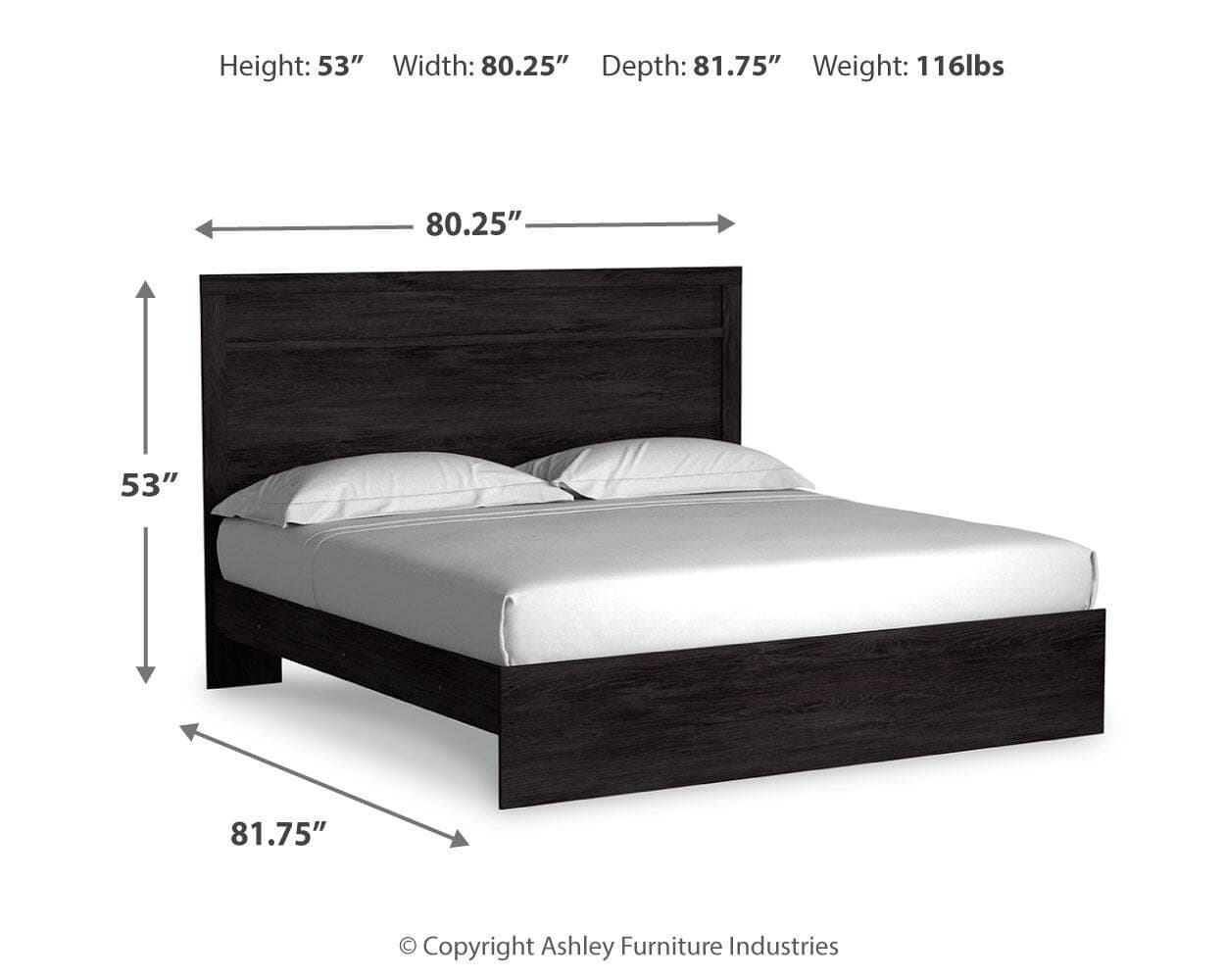 Belachime King Panel Bed — Black/Gray — view 4