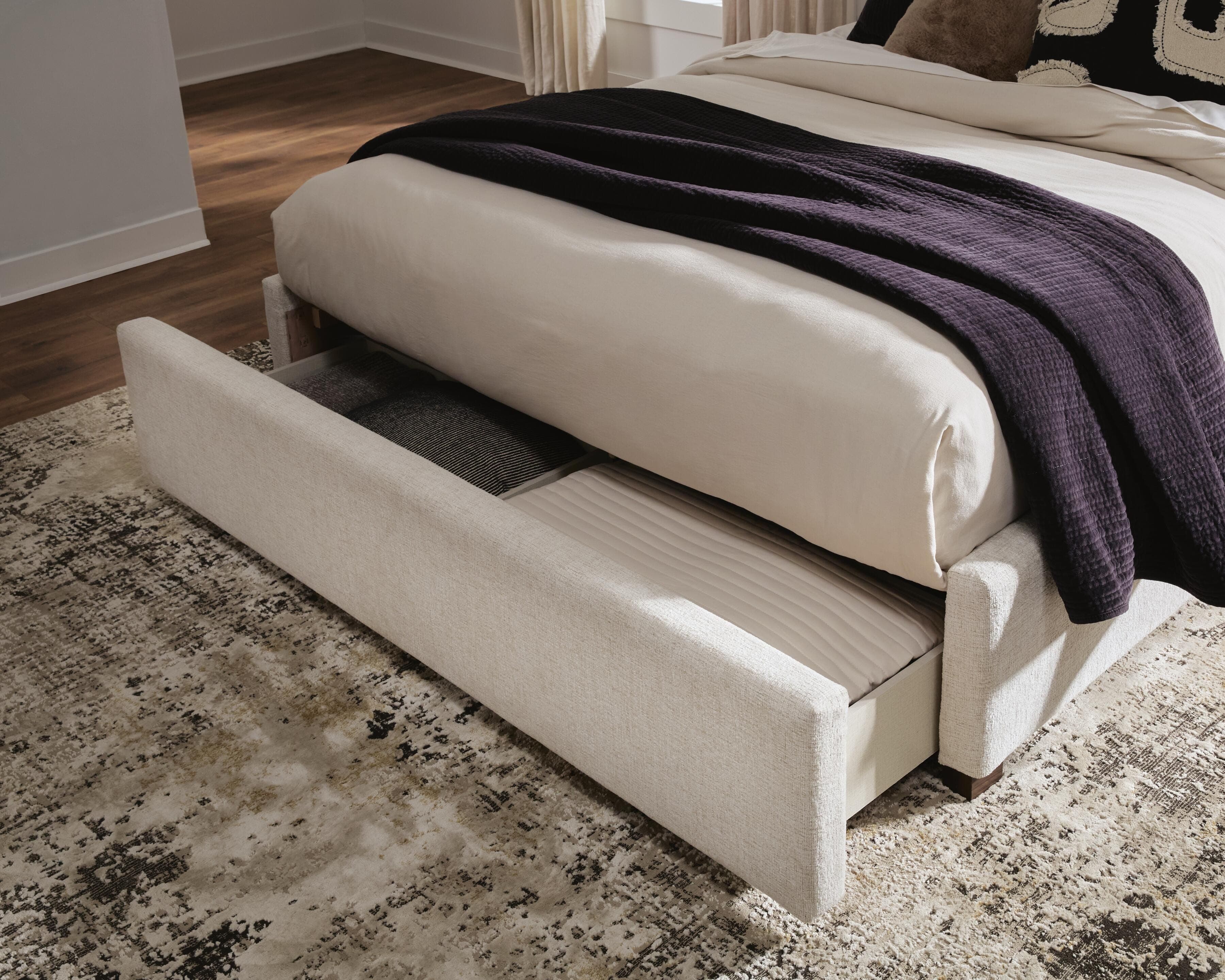 Shoralli Queen Upholstered Storage Bed — Beige — view 8