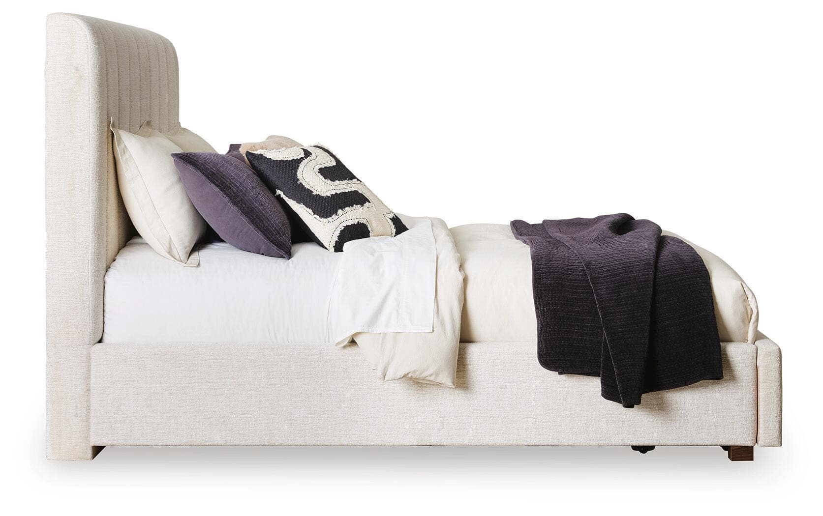 Shoralli Queen Upholstered Storage Bed — Beige — view 6
