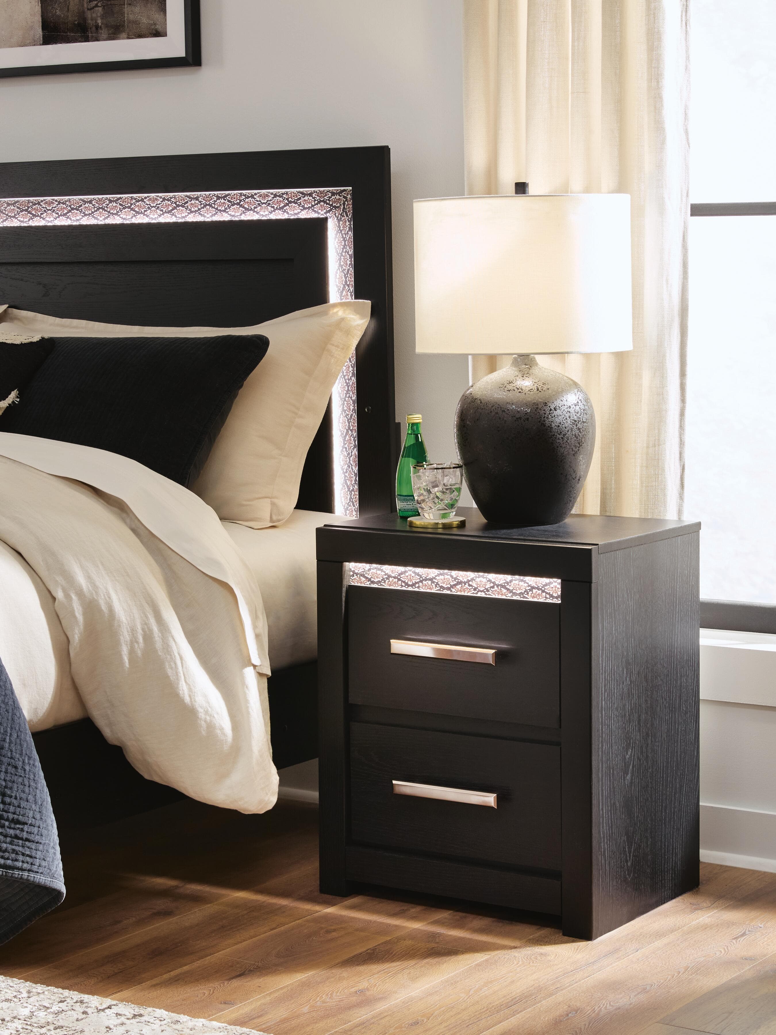 Shoralli Nightstand — Black/Gray — view 2
