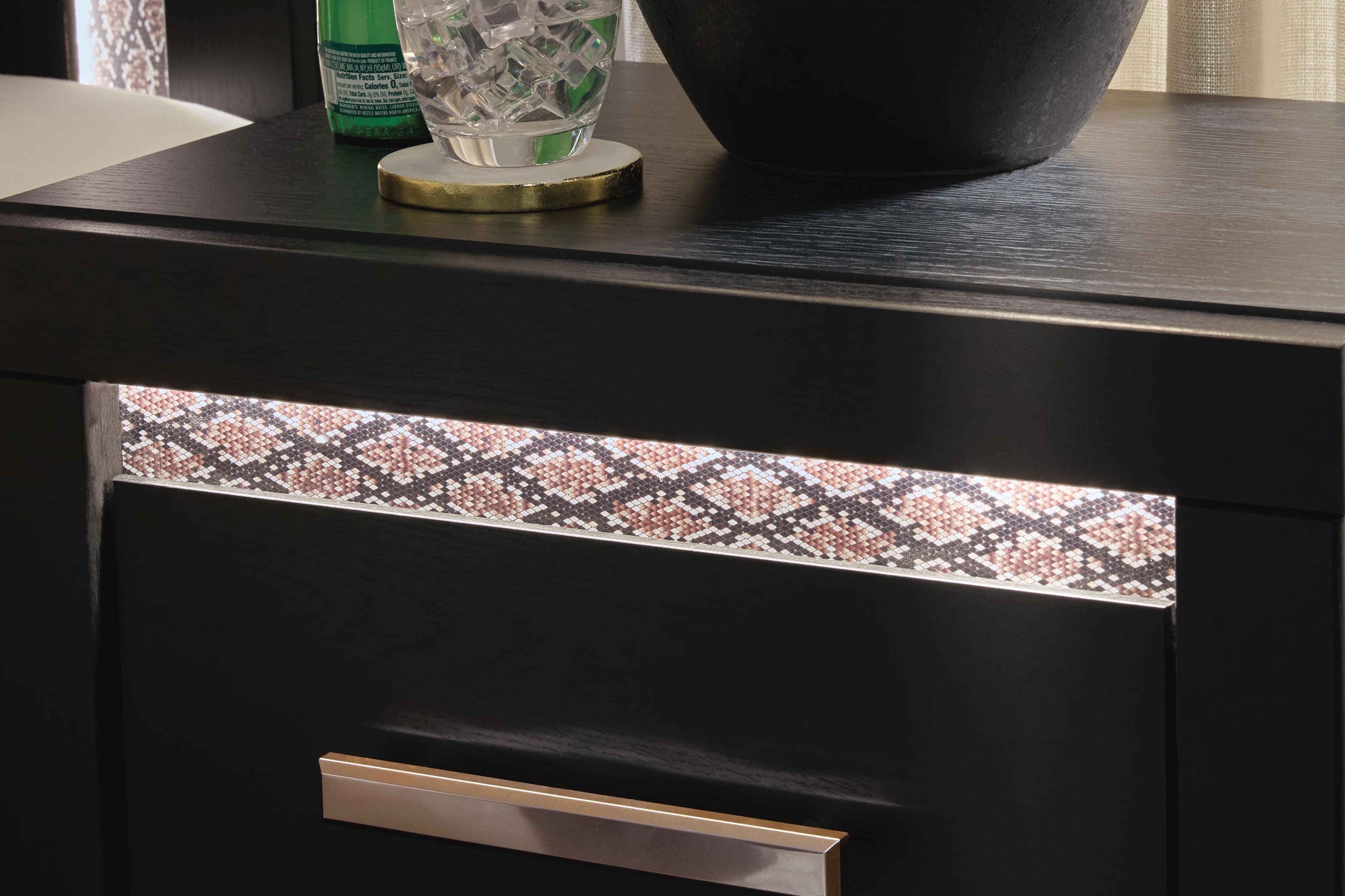 Shoralli Nightstand — Black/Gray — view 7