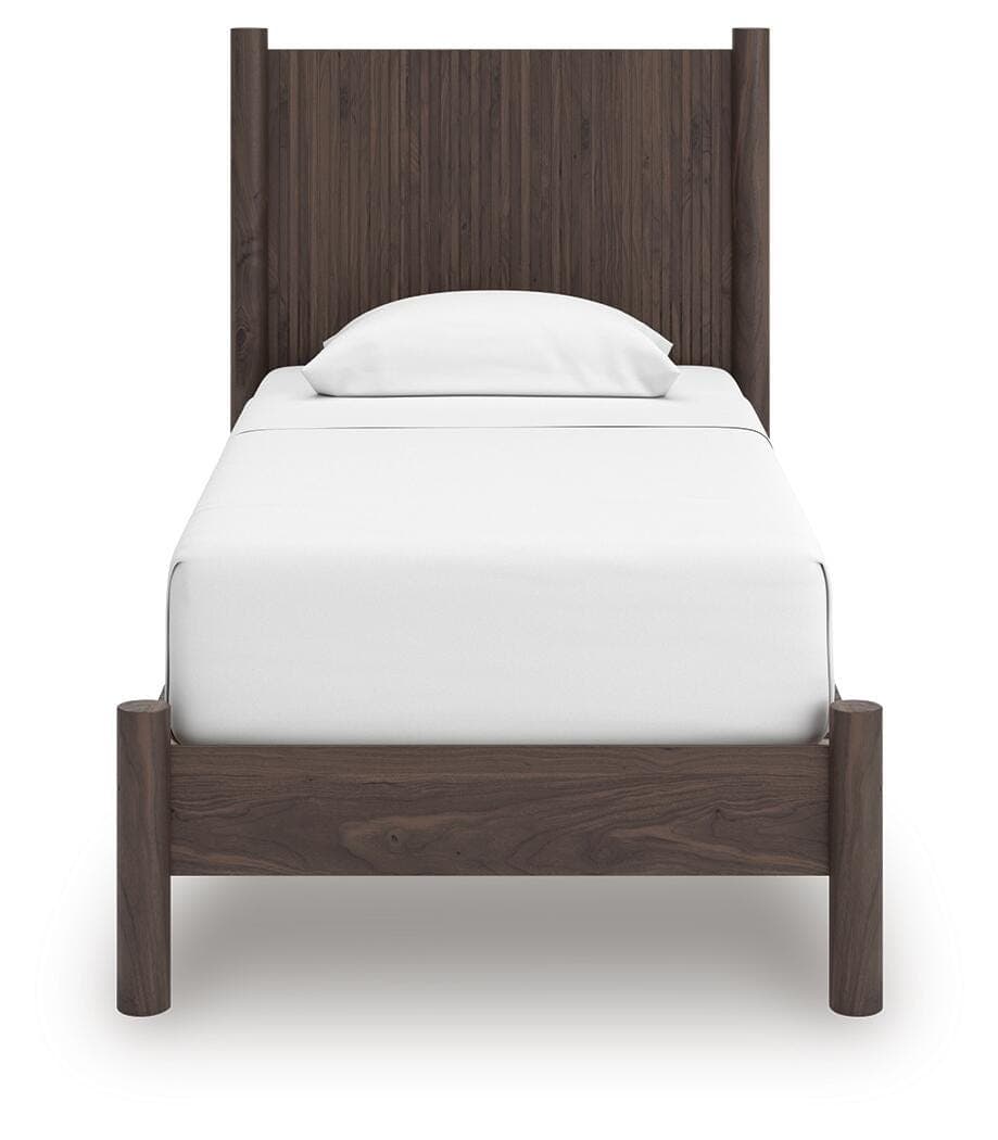 Cadmori Twin Panel Platform Bed — Brown — view 3