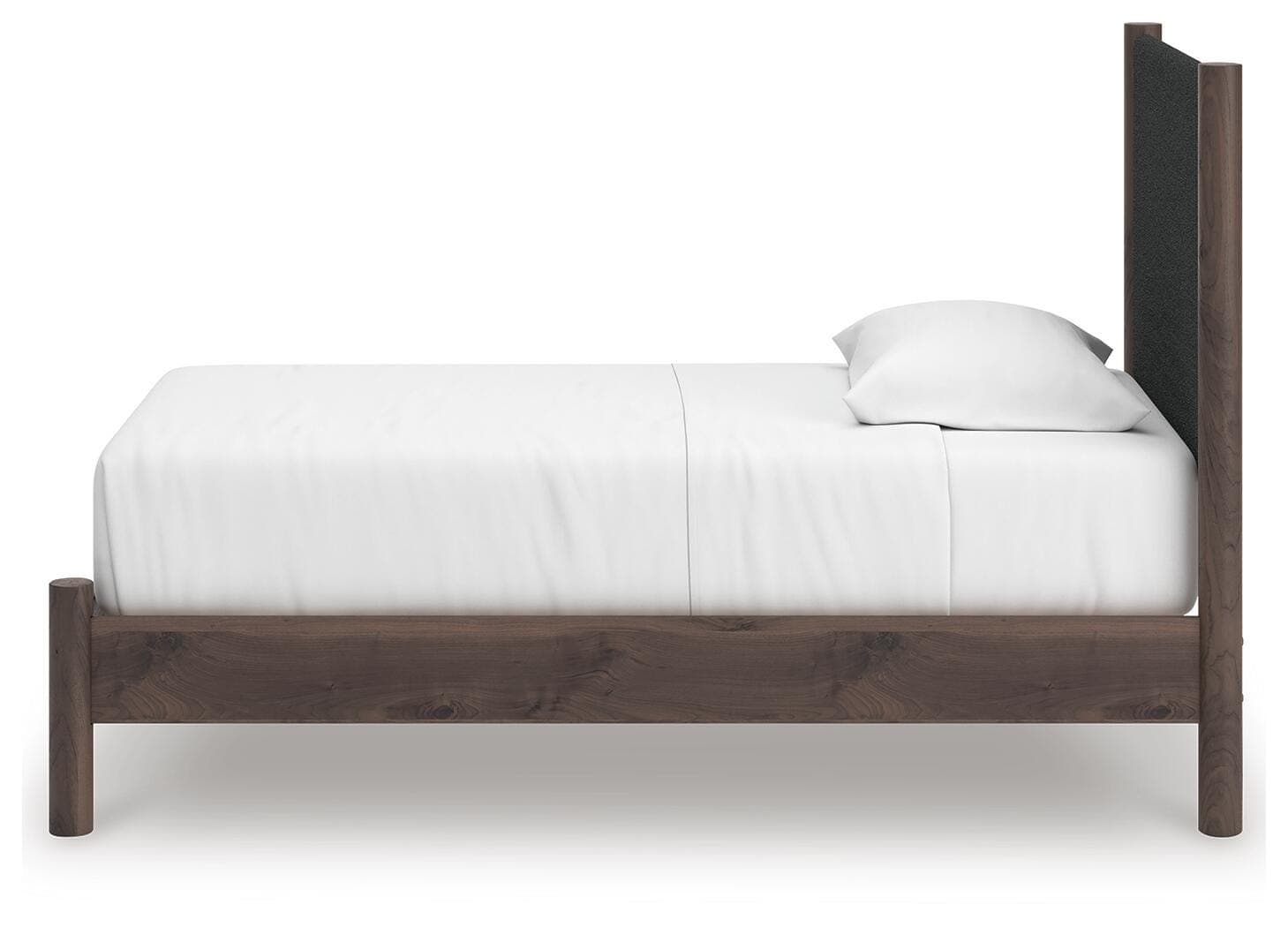 Cadmori Twin Upholstered Panel Platform Bed — Brown — view 7