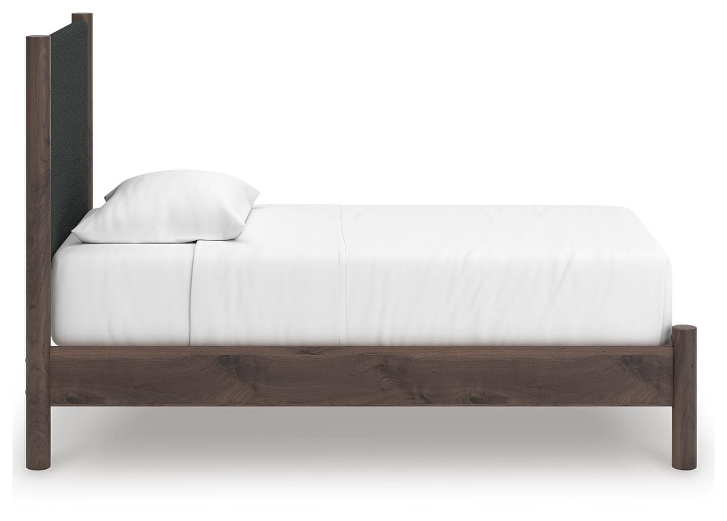 Cadmori Twin Upholstered Panel Platform Bed — Brown — view 5