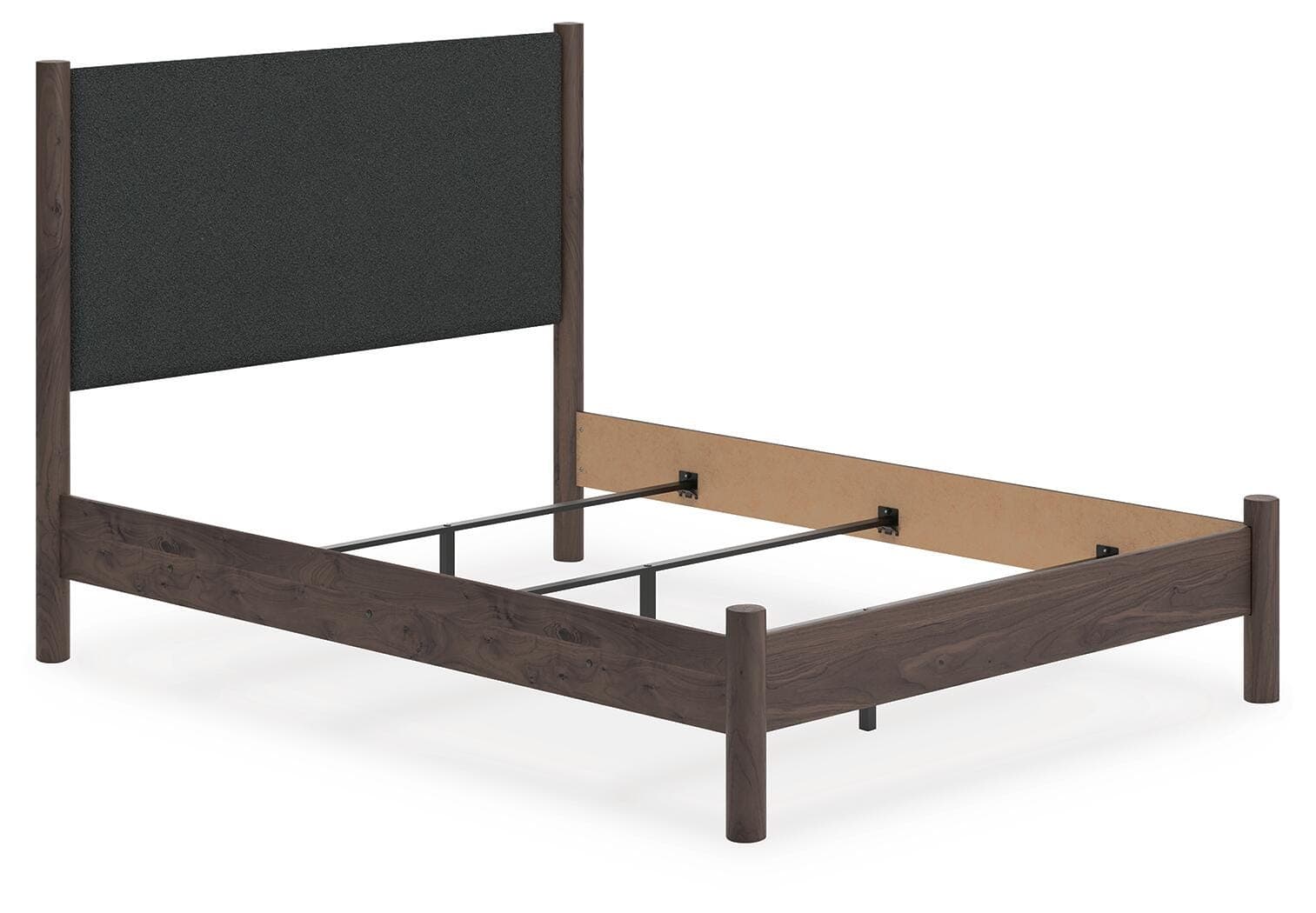 Cadmori Queen Upholstered Panel Bed — Brown — view 2