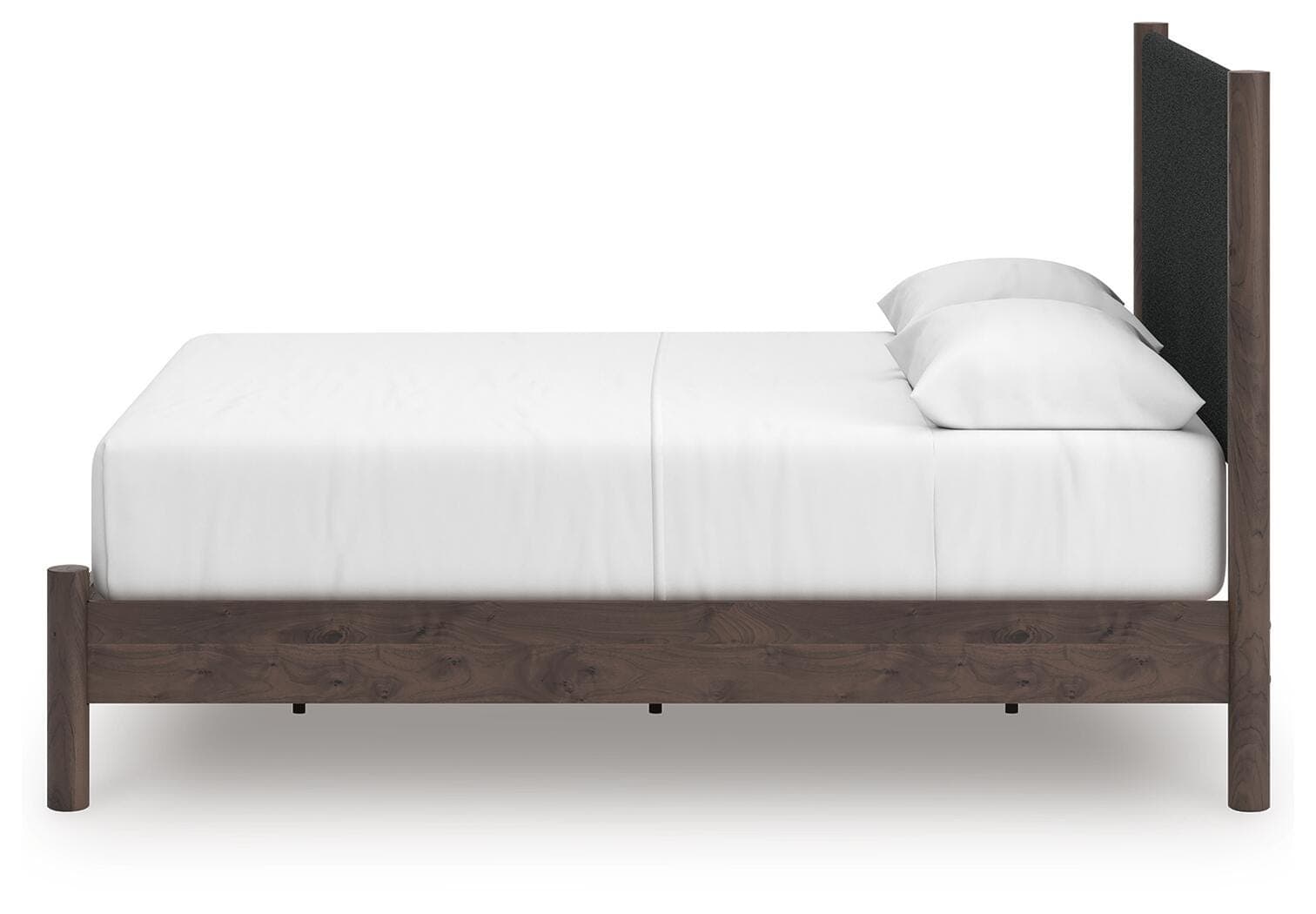 Cadmori Queen Upholstered Panel Platform Bed — Brown — view 7