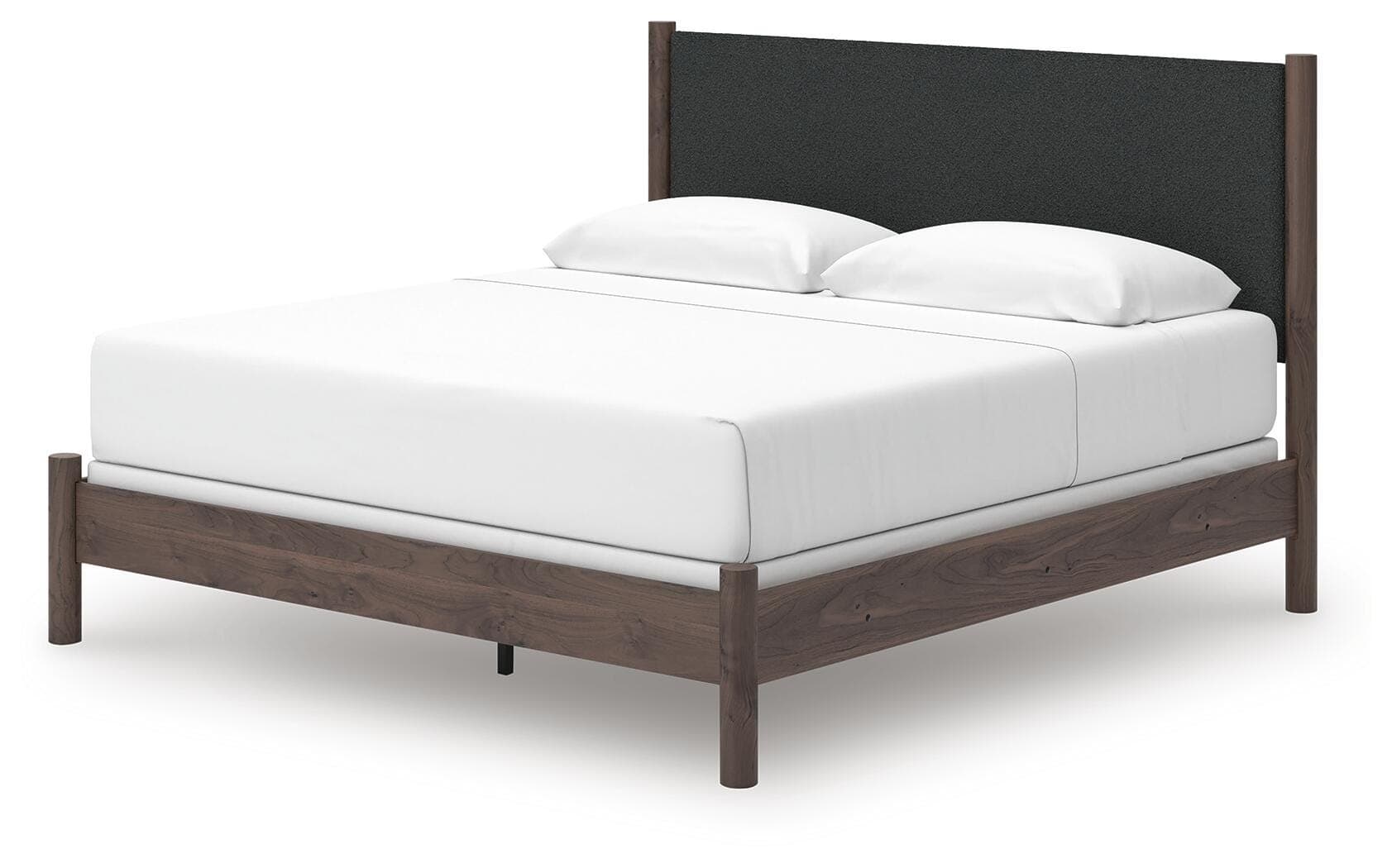 Cadmori King Upholstered Panel Bed — Brown — view 4