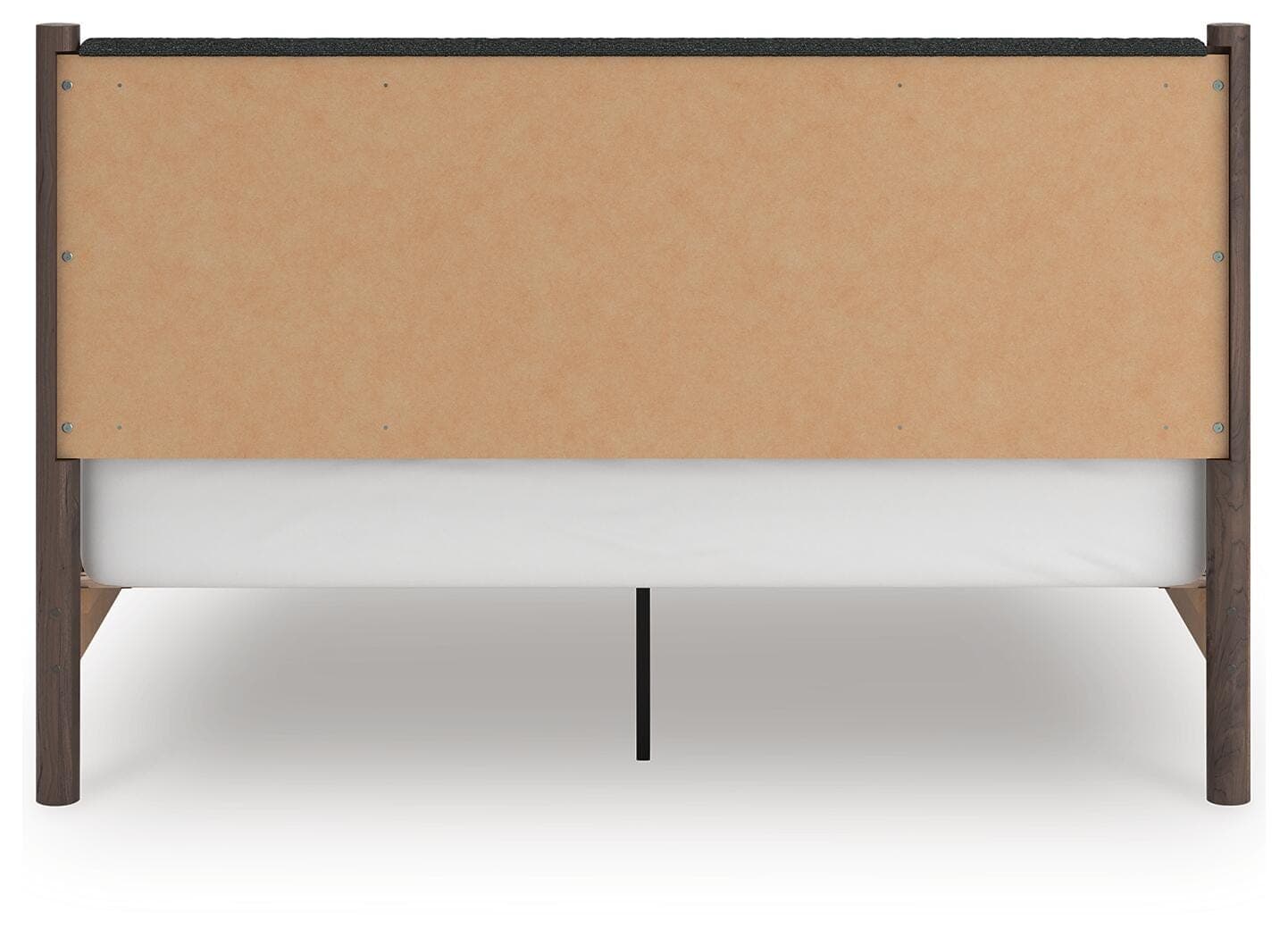 Cadmori King Upholstered Panel Platform Bed — Brown — view 6