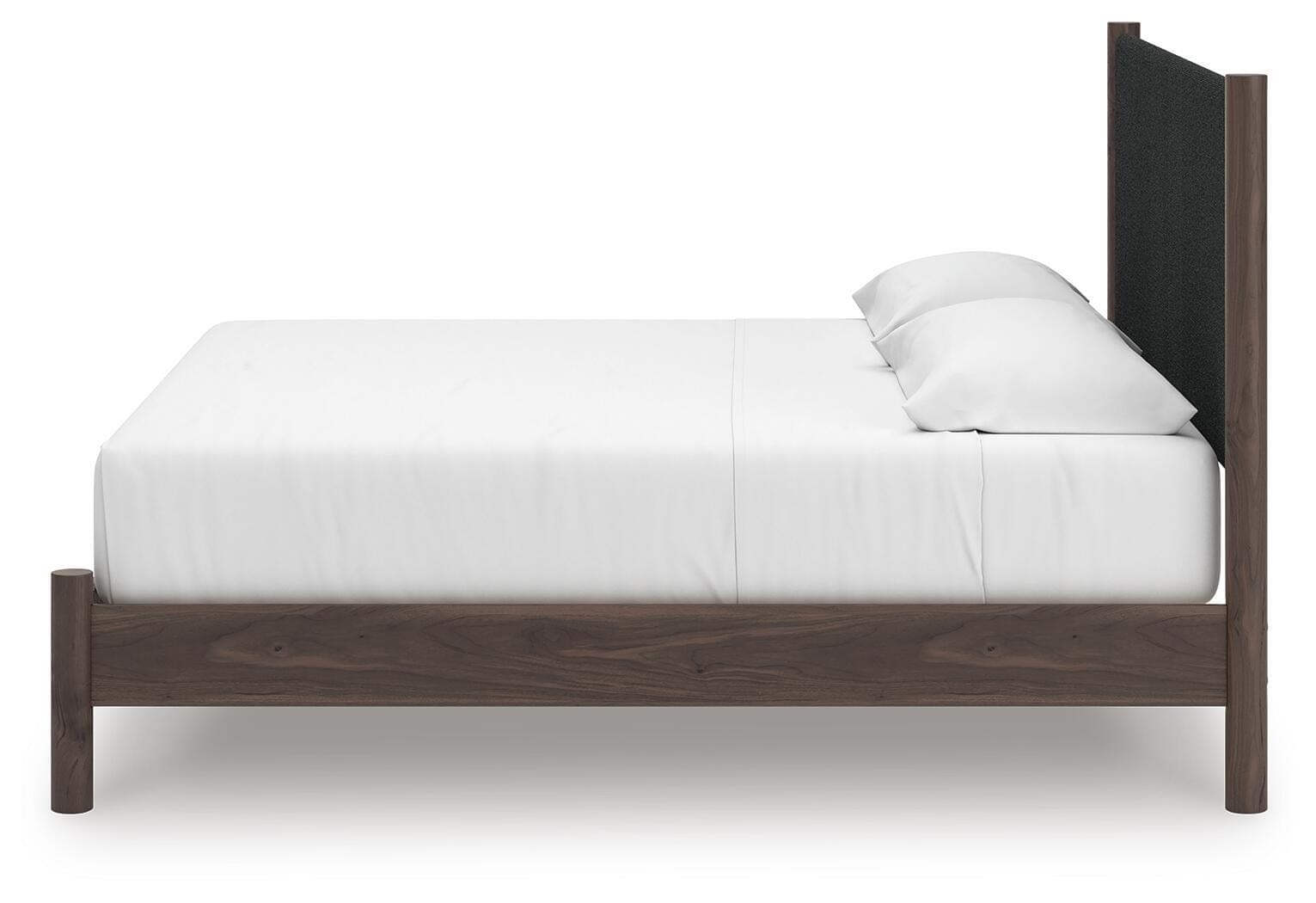 Cadmori King Upholstered Panel Platform Bed — Brown — view 7