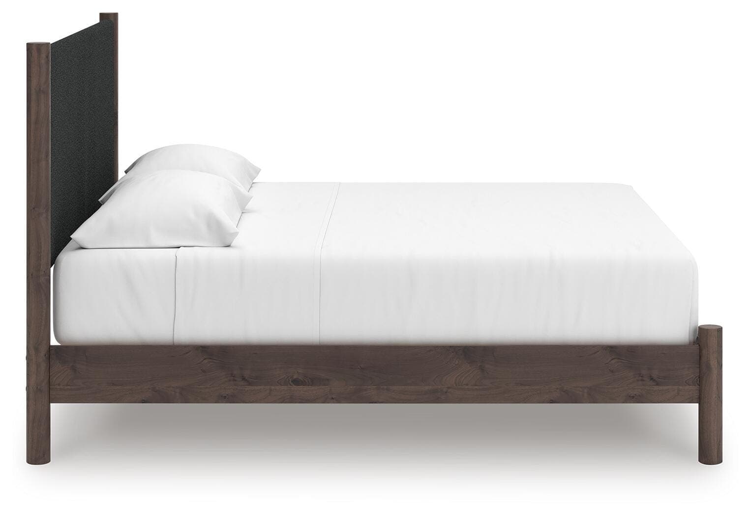 Cadmori King Upholstered Panel Platform Bed — Brown — view 5