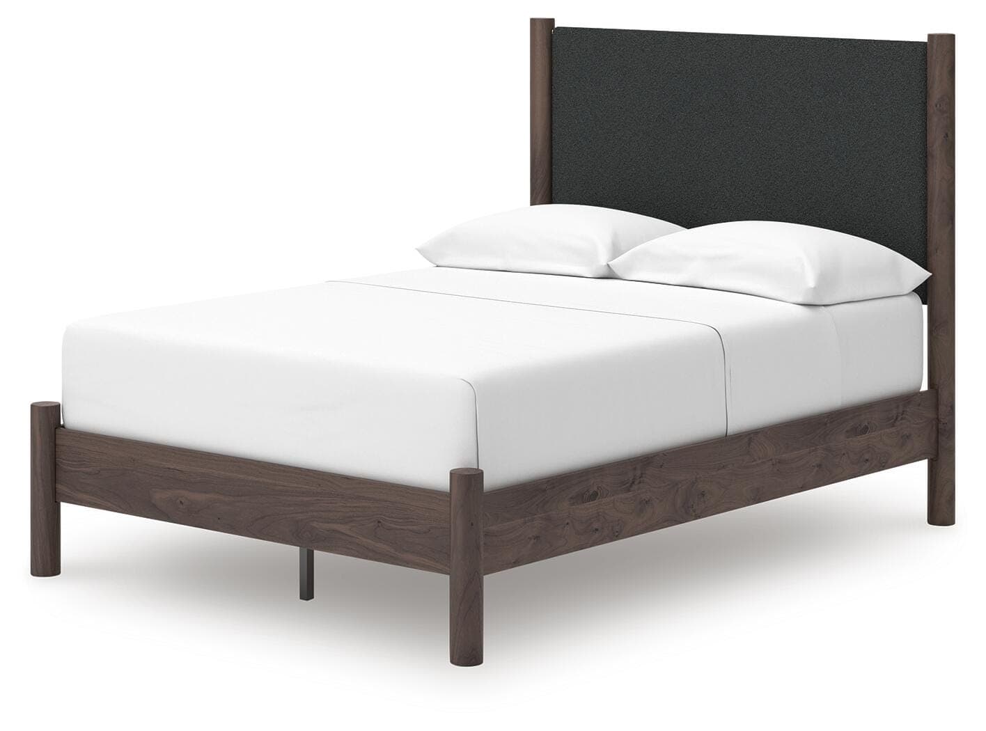 Cadmori Full Upholstered Panel Platform Bed — Brown — view 4