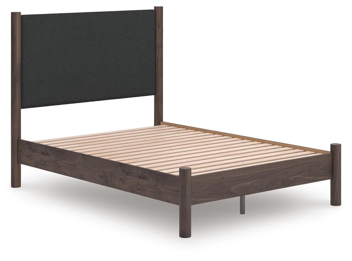 Cadmori Full Upholstered Panel Platform Bed — Brown — view 2