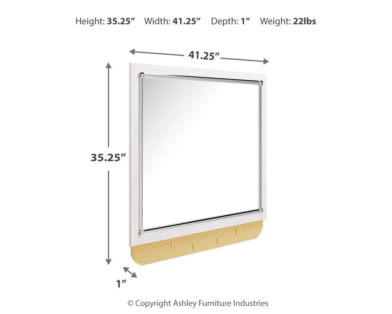 Altyra Bedroom Mirror — White — view 3