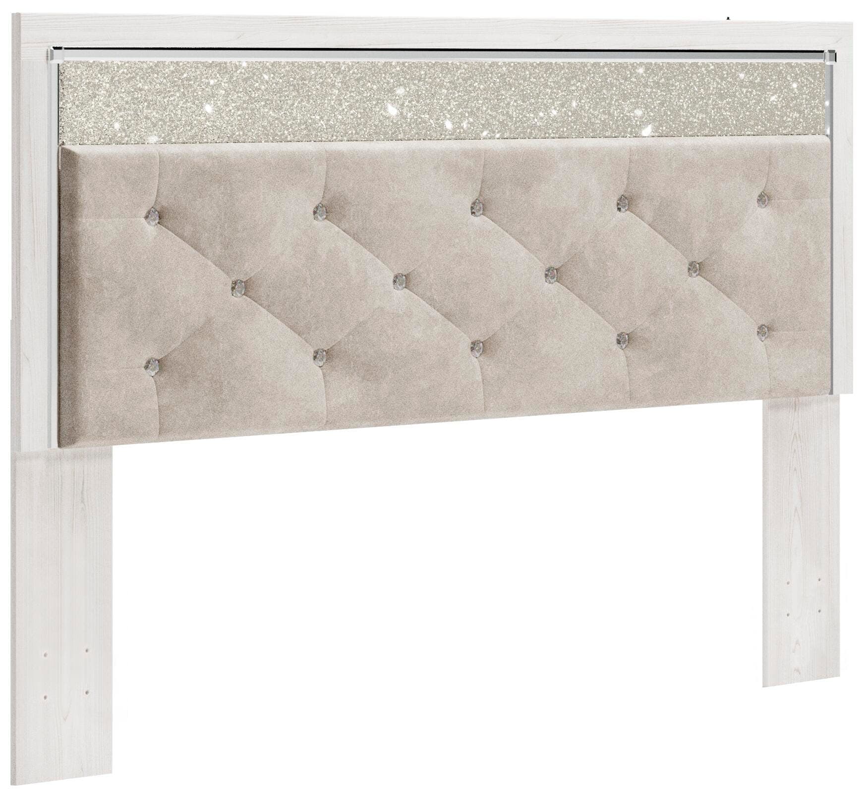 Altyra King/California King Upholstered Panel Headboard — White — Elite Furniture Cincinnati