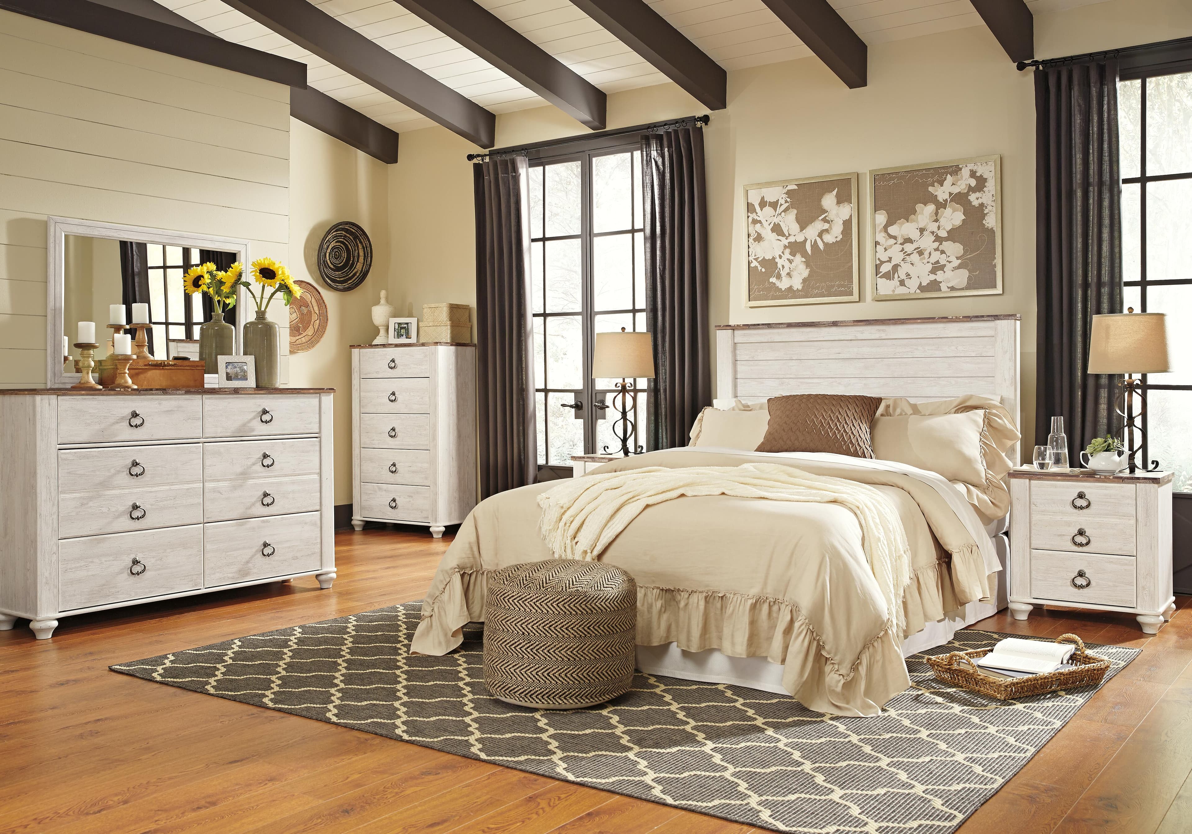 Willowton Queen Panel Headboard — White — view 7