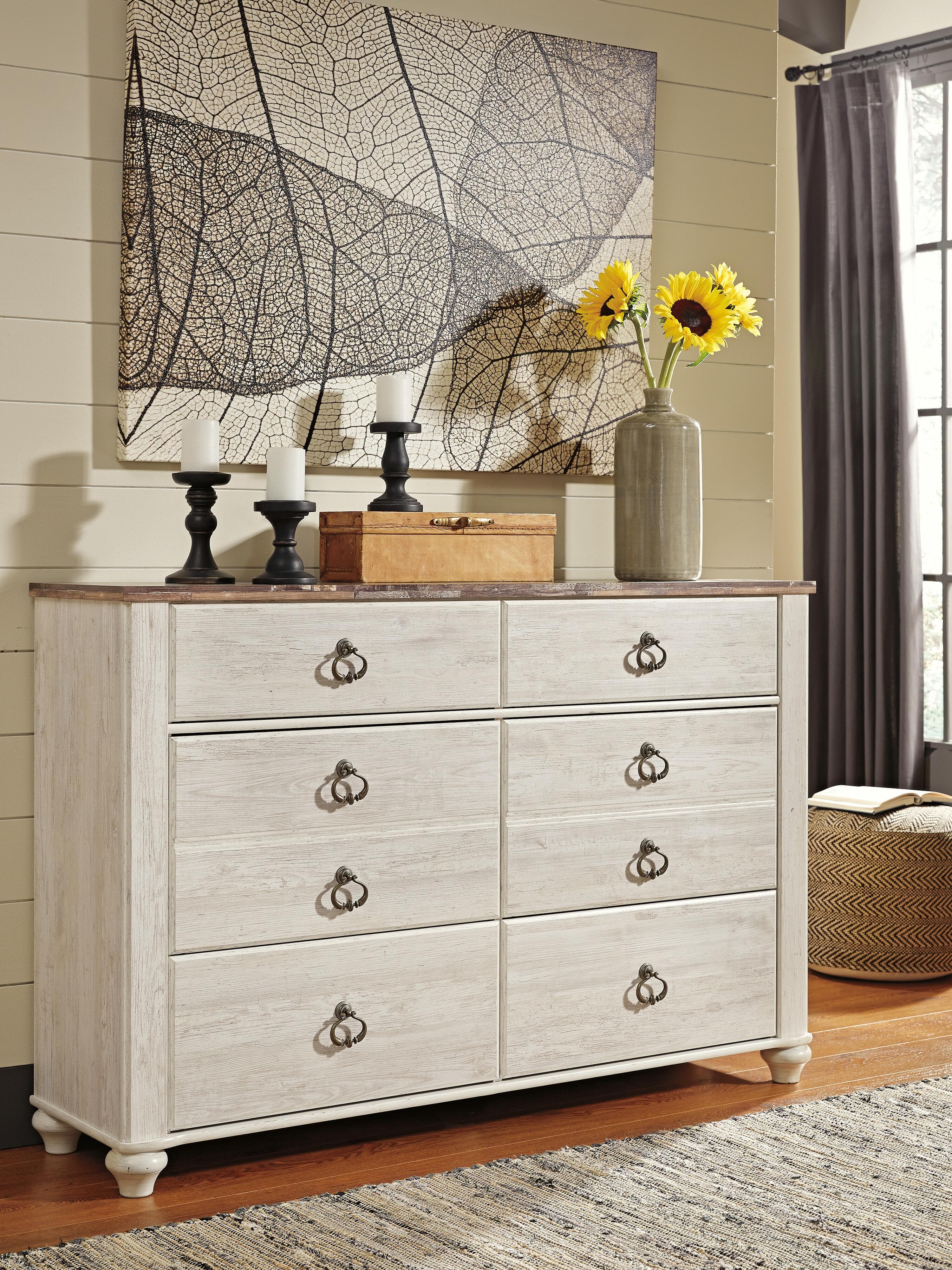 Willowton Dresser — Brown/Beige & White — view 2
