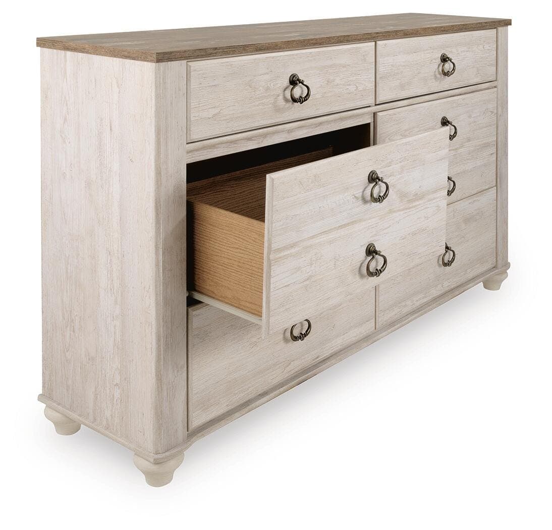 Willowton Dresser — Brown/Beige & White — view 4