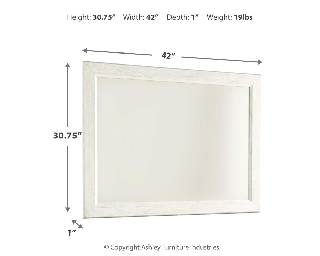 Willowton Bedroom Mirror — White — view 2